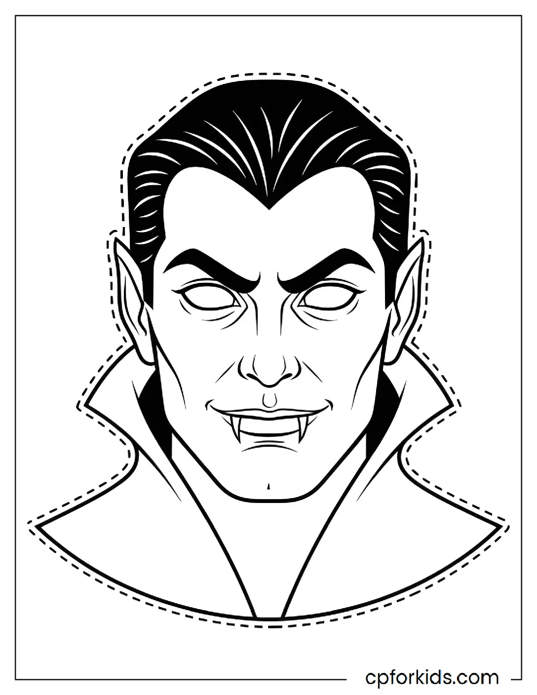 Vampire mask with a high collar cape