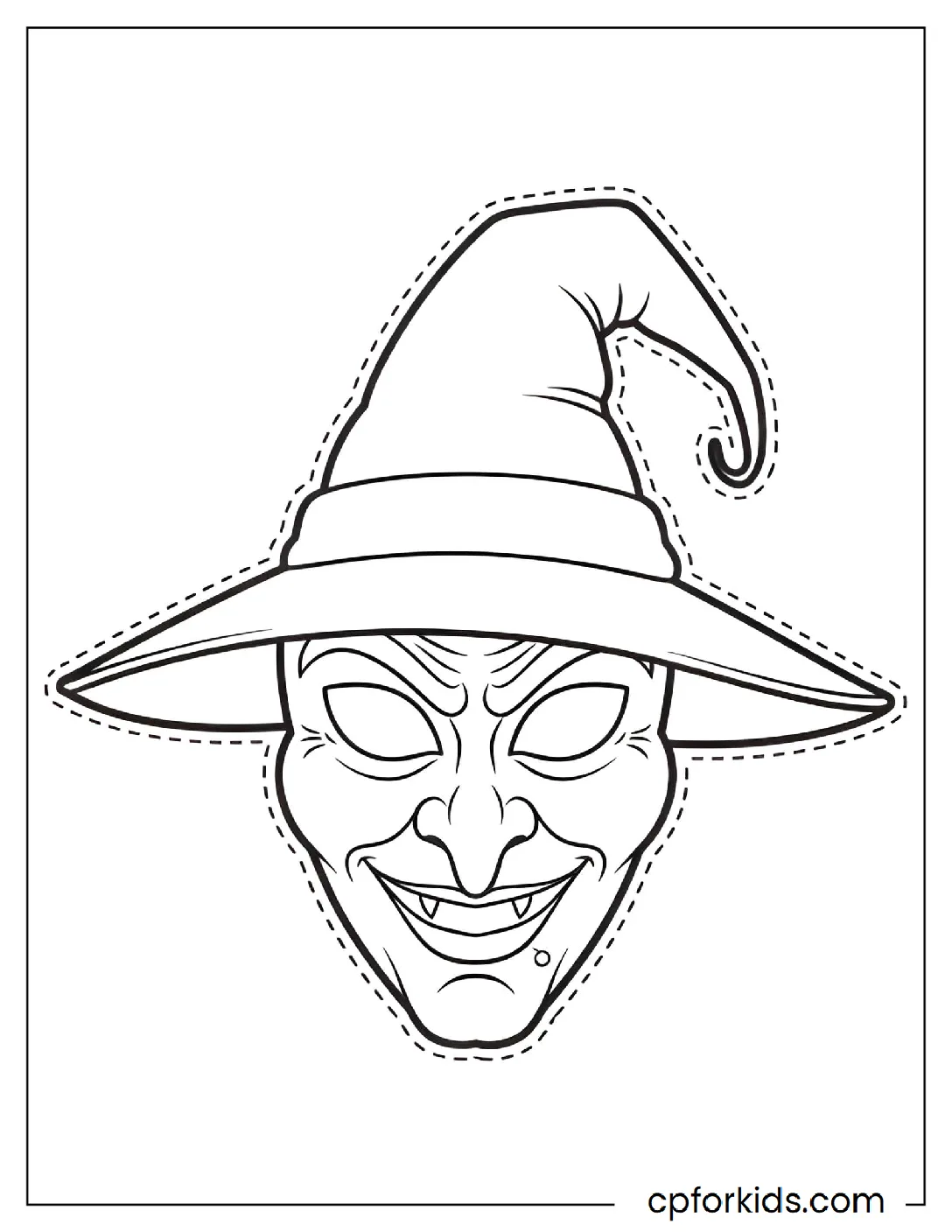 Witch face mask with hat