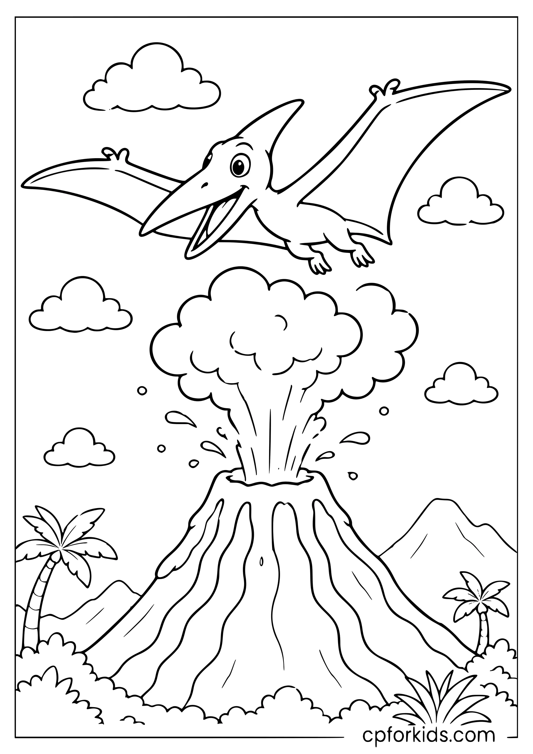 Pterodactyl Over the Volcano