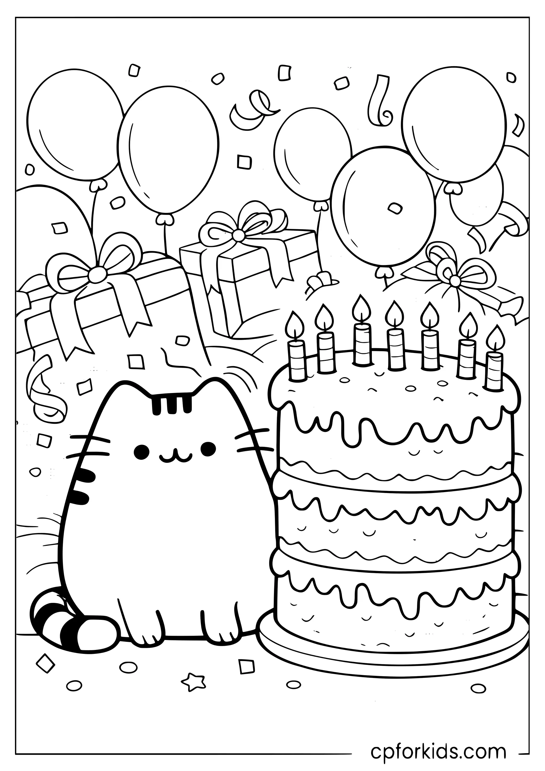 Pusheen Birthday Cake