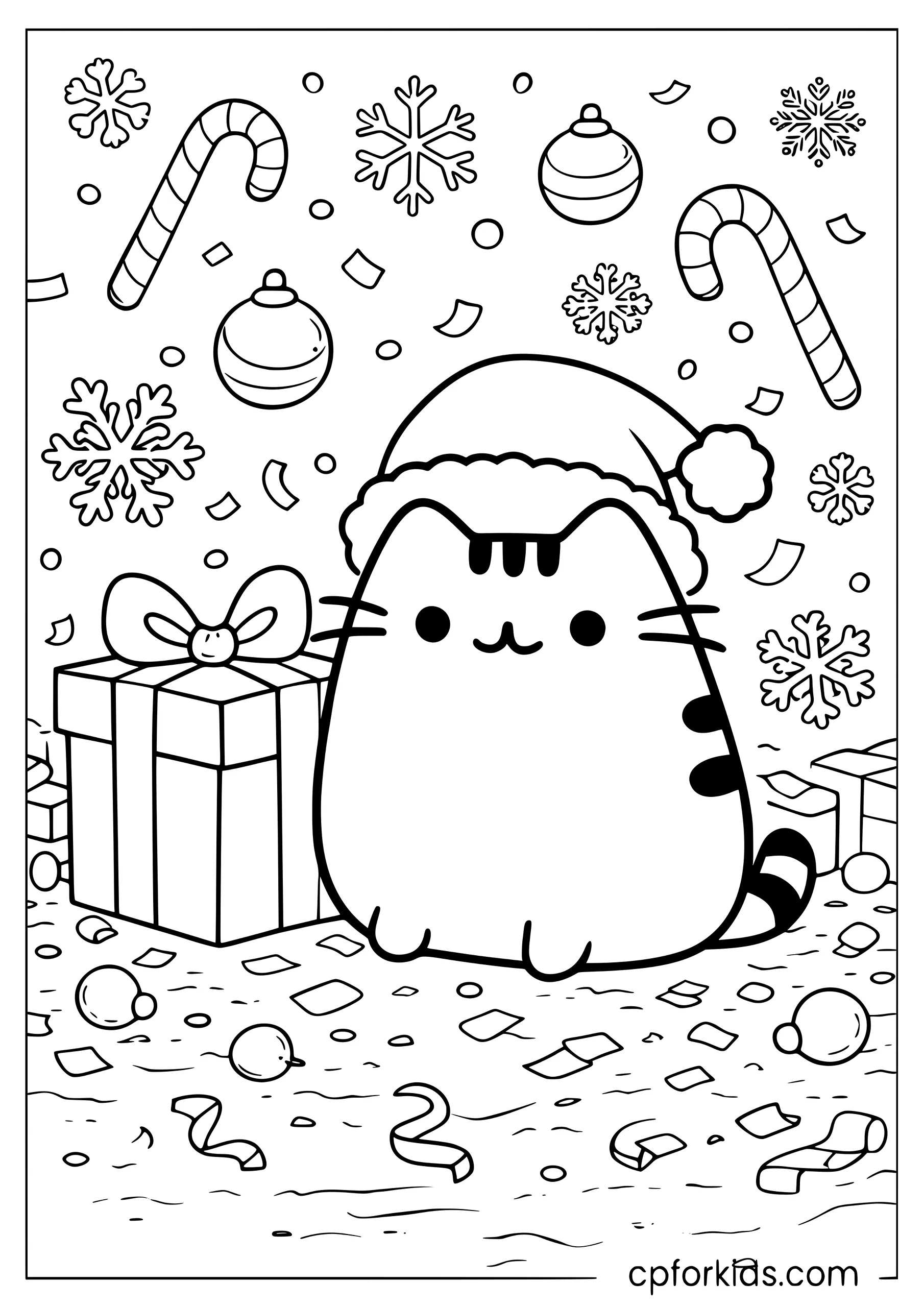 Pusheen in a Santa Hat