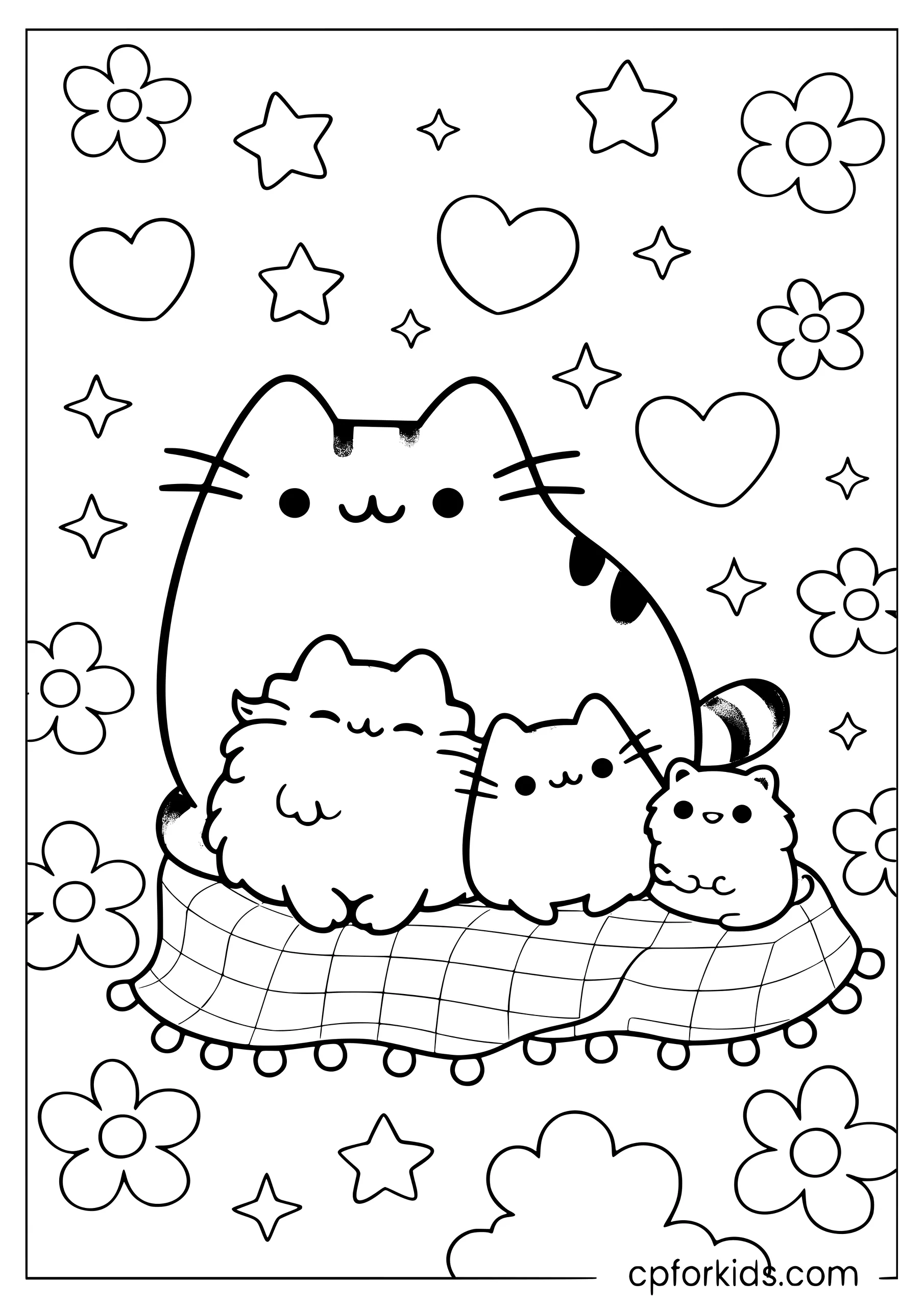 Pusheen, Stormy, Pip and Cheek Together