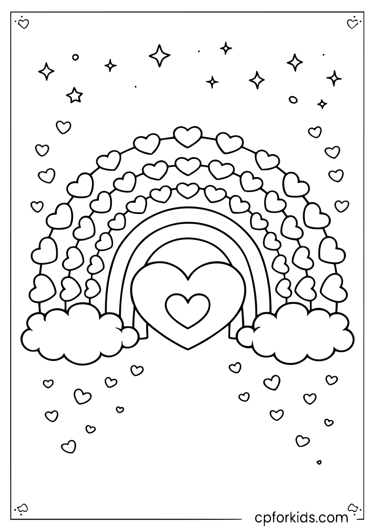 Rainbow made of small hearts