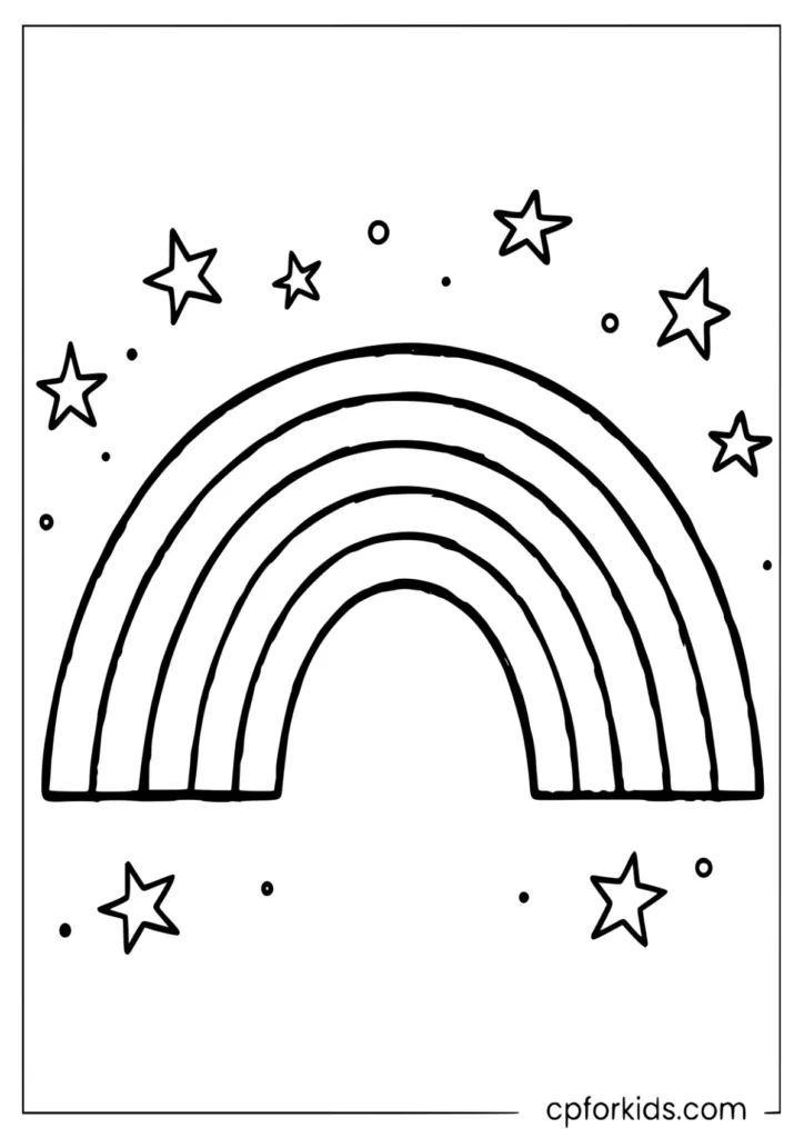 Rainbow sketch style coloring page