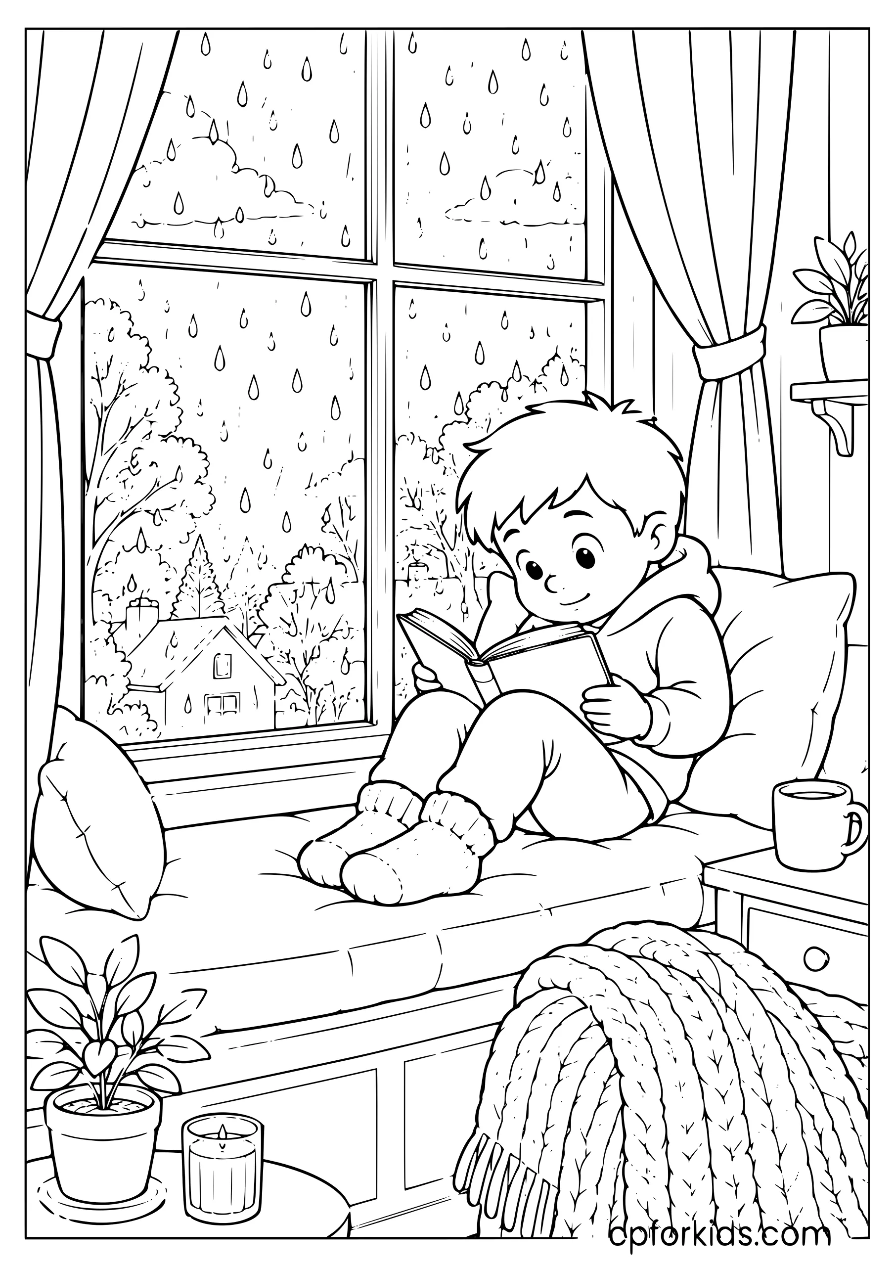 Rainy Day Reading by the Window