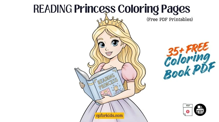 Reading Princess Coloring Pages – Free PDF Download