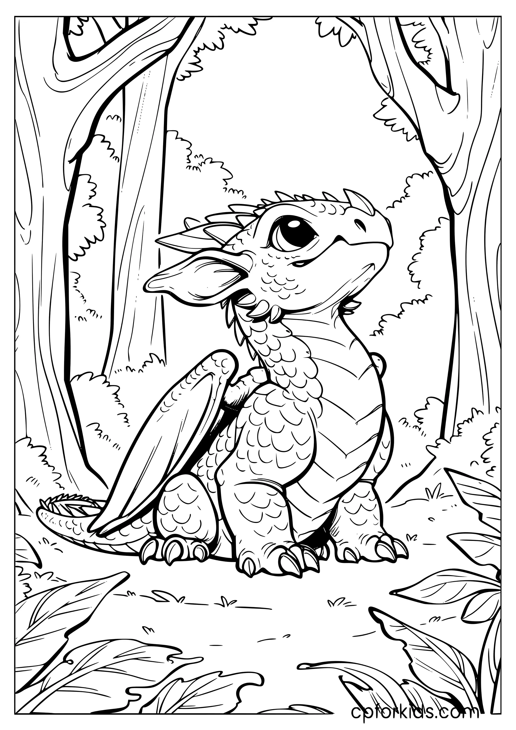 Baby Dragon in the Forest