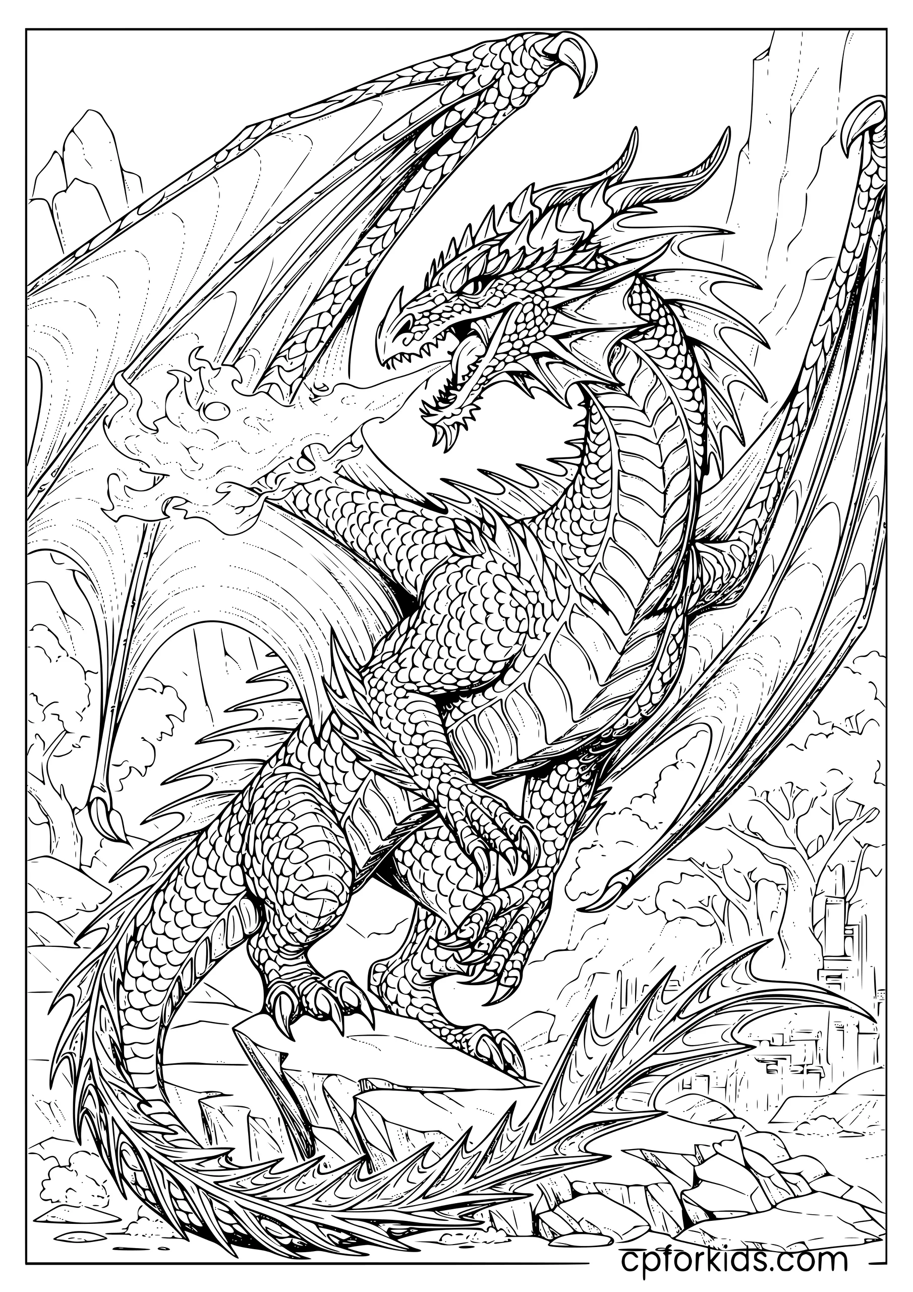 Realistic Fire-Breathing Dragon