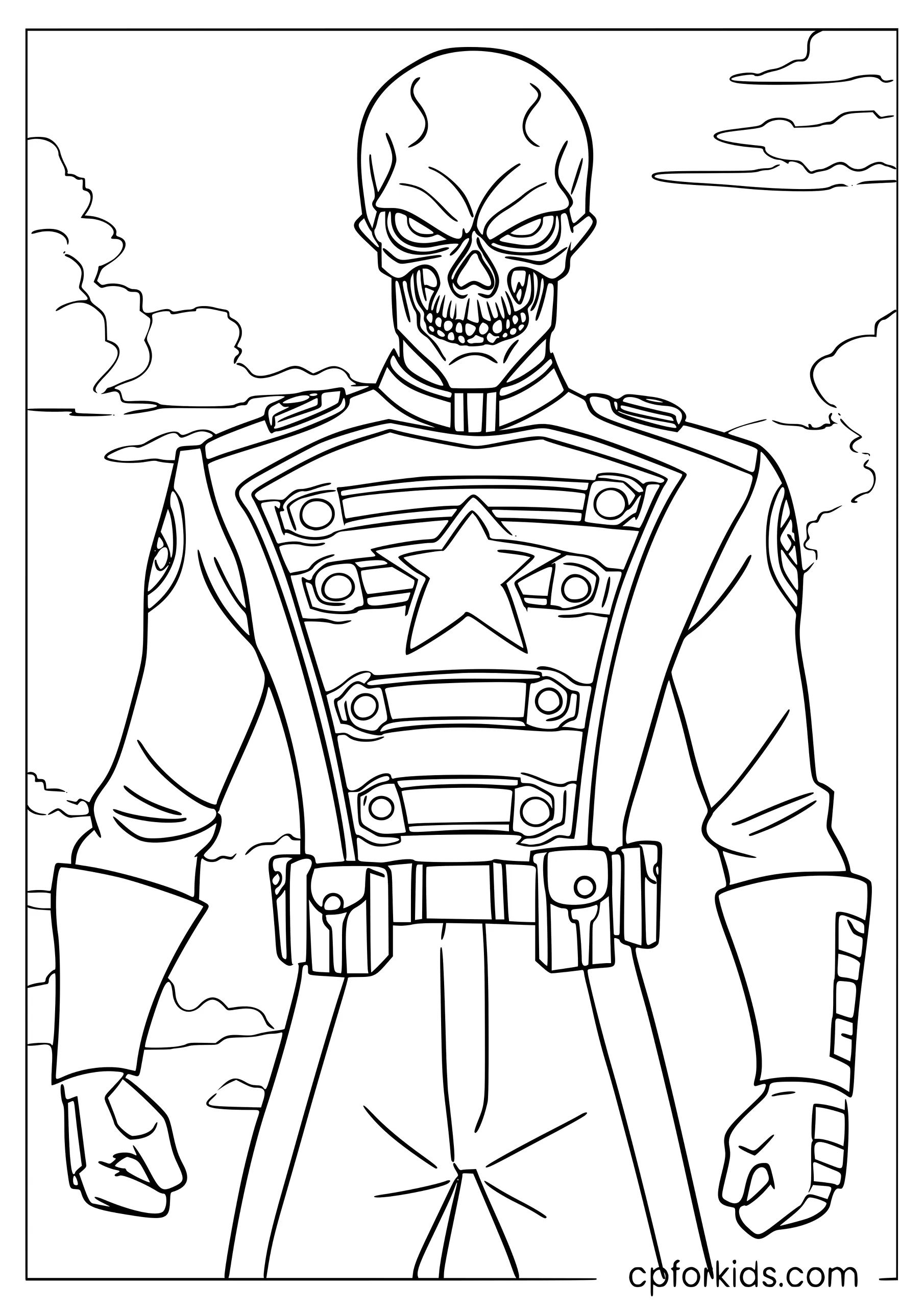 Red Skull Villain Pose