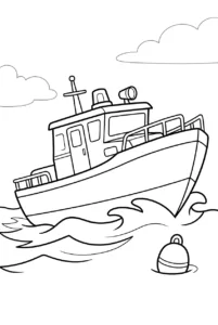 A rescue boat speeding across the water