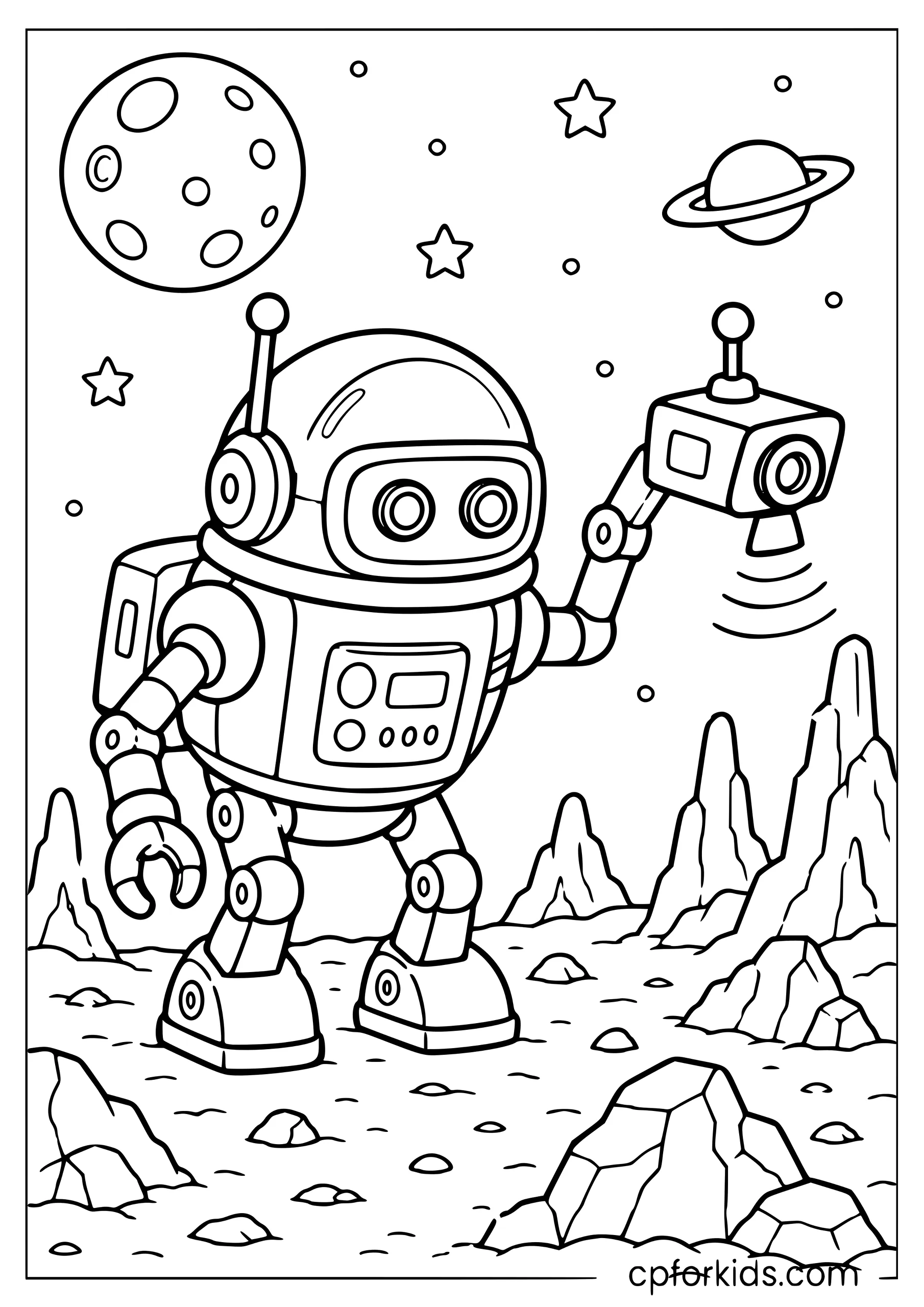 Robot Astronaut Explores a New Planet