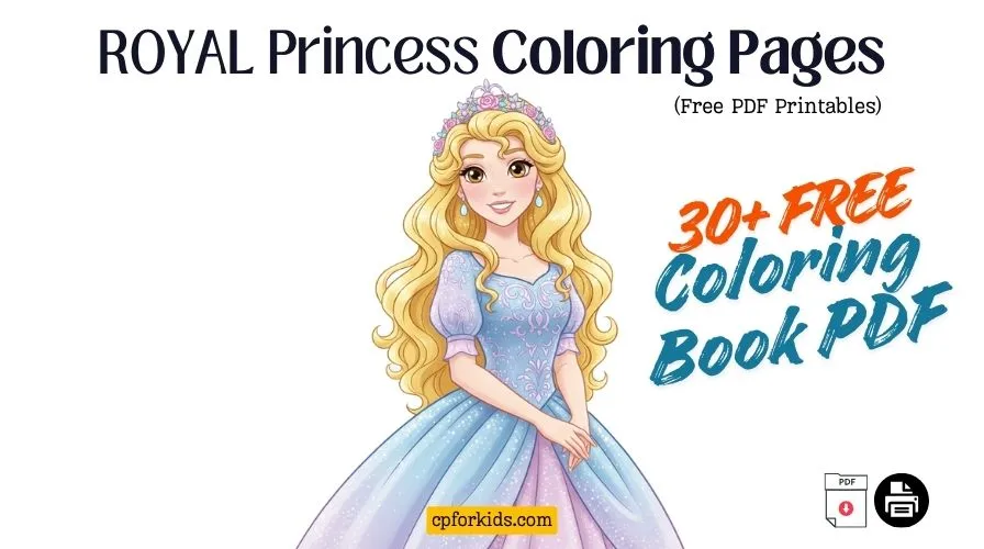 Royal Princess Coloring Pages – Free Printable Castle & Fairytale Designs