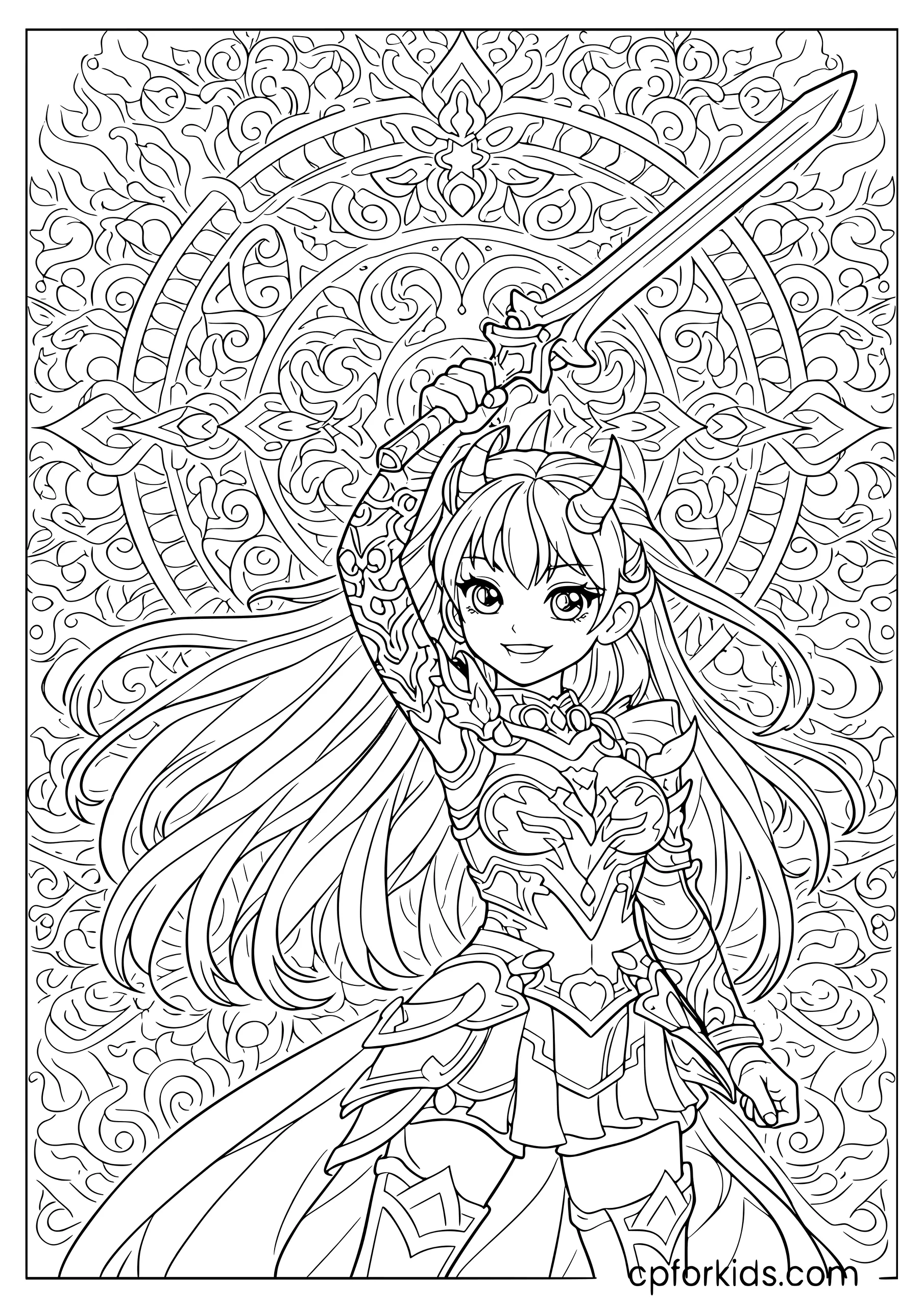 Rumi Final Battle — Detailed Coloring Page