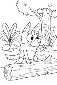 Rusty playing an imaginative Army game outdoors