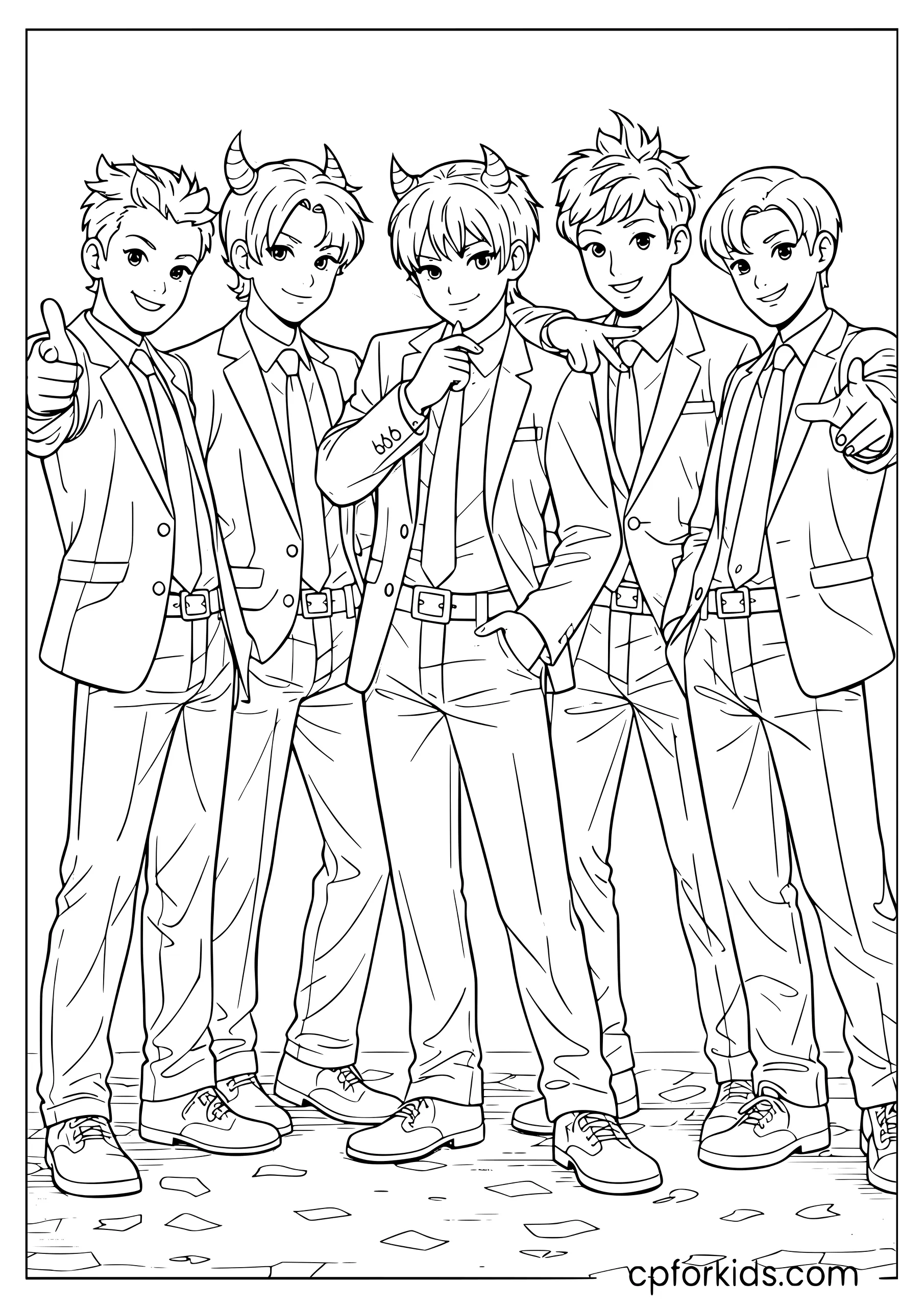Saja Boys Coloring Page