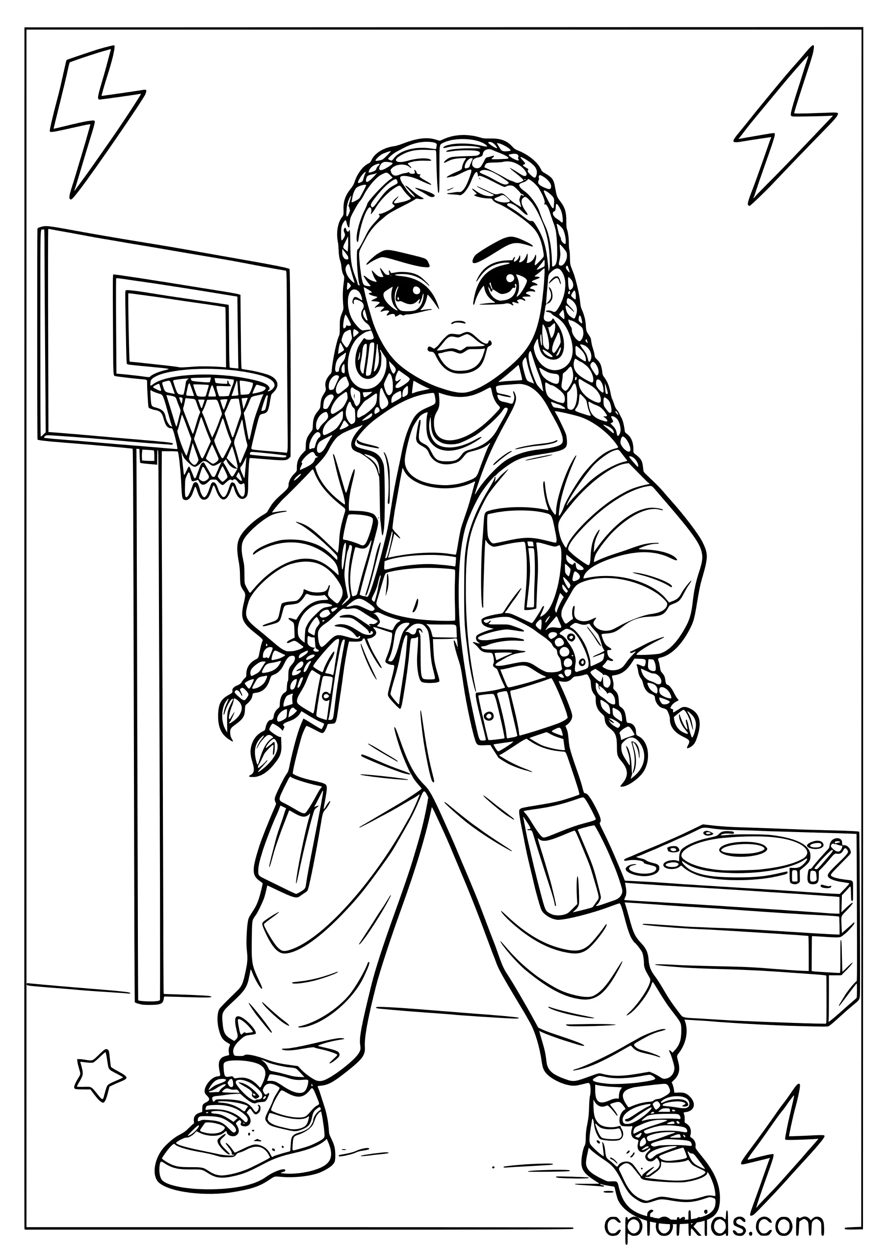 Sasha Bratz Coloring Page