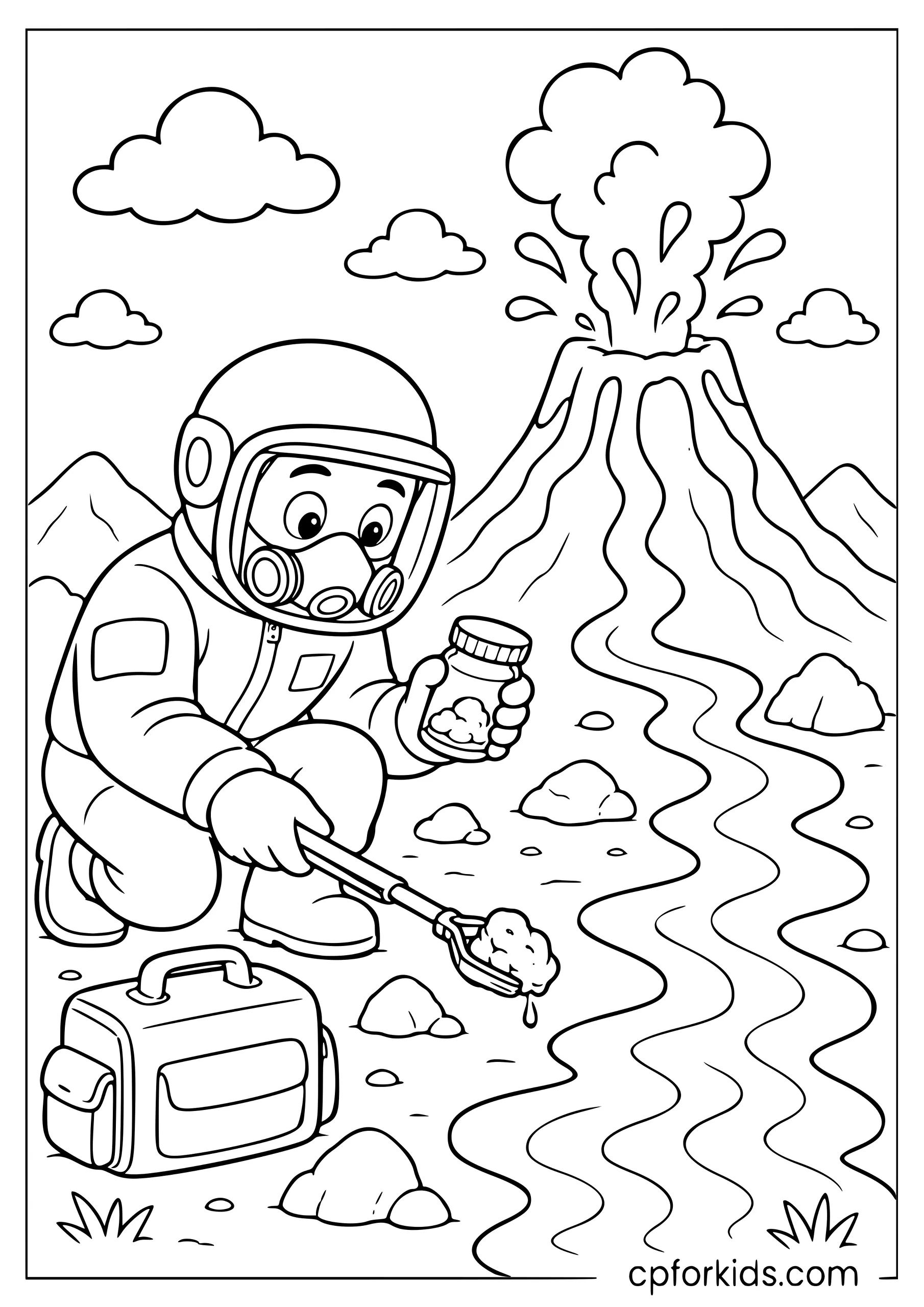 Scientist Studies the Volcano