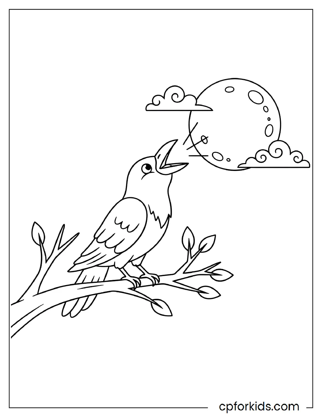 Crow perched on a branch