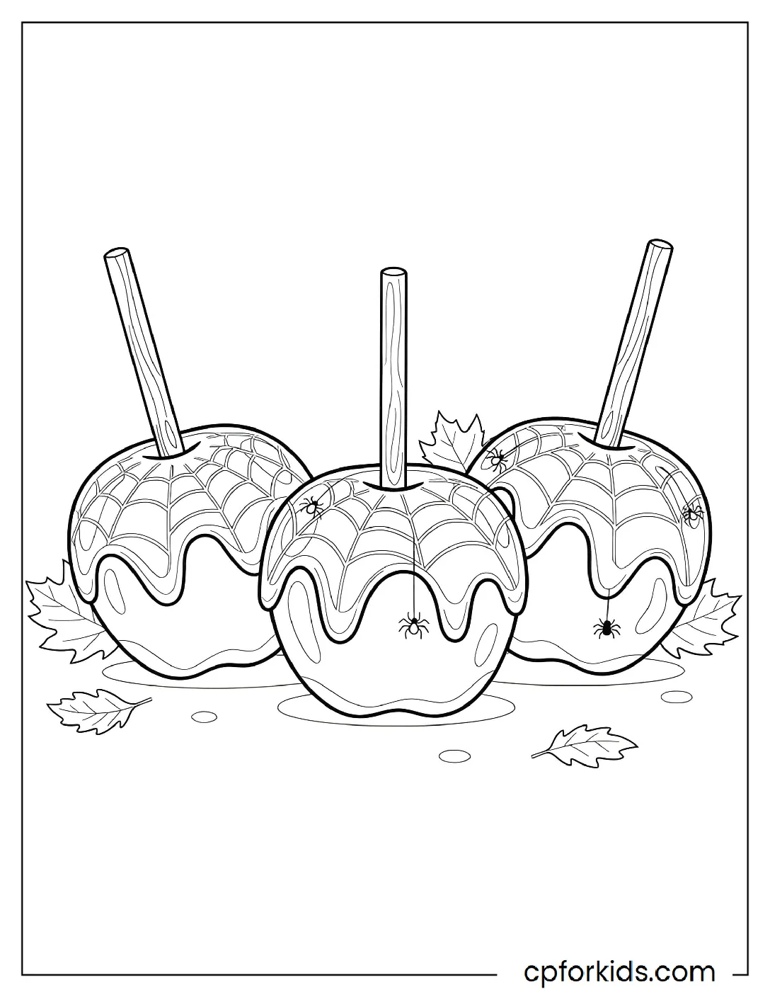 Three candy apples on sticks