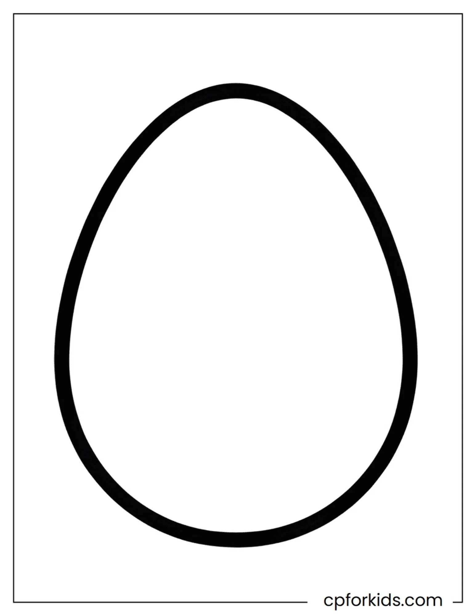 Large Easter egg outline with thick lines