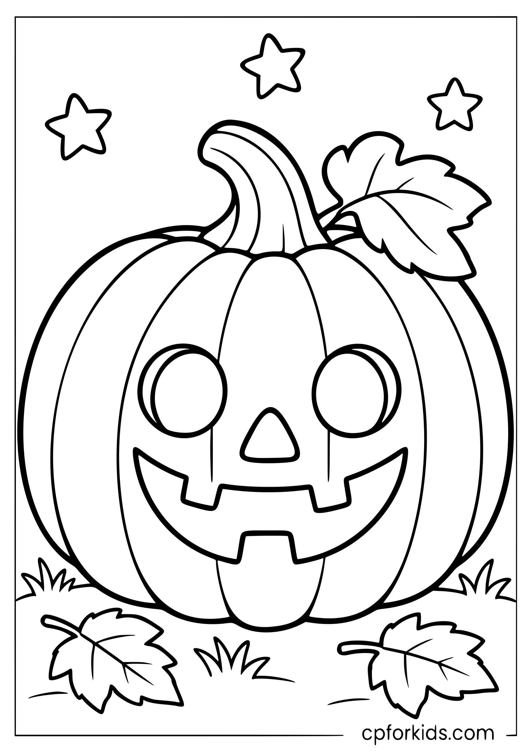 Happy, smiling cartoon Halloween pumpkin