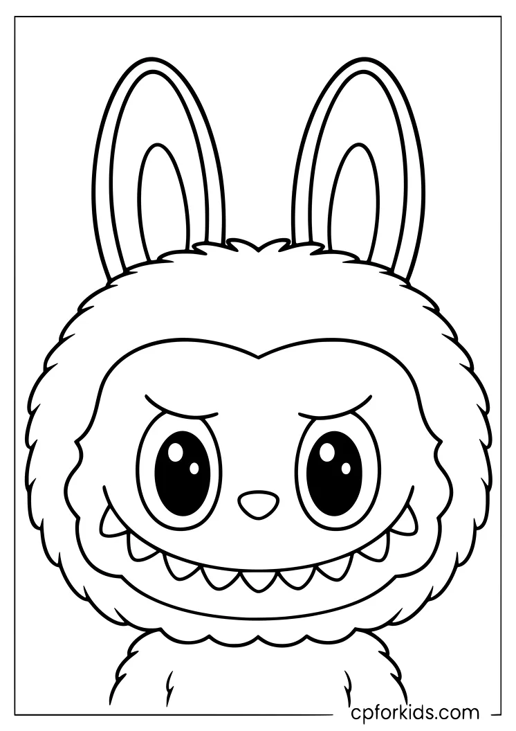 Simple Labubu Face for Preschoolers