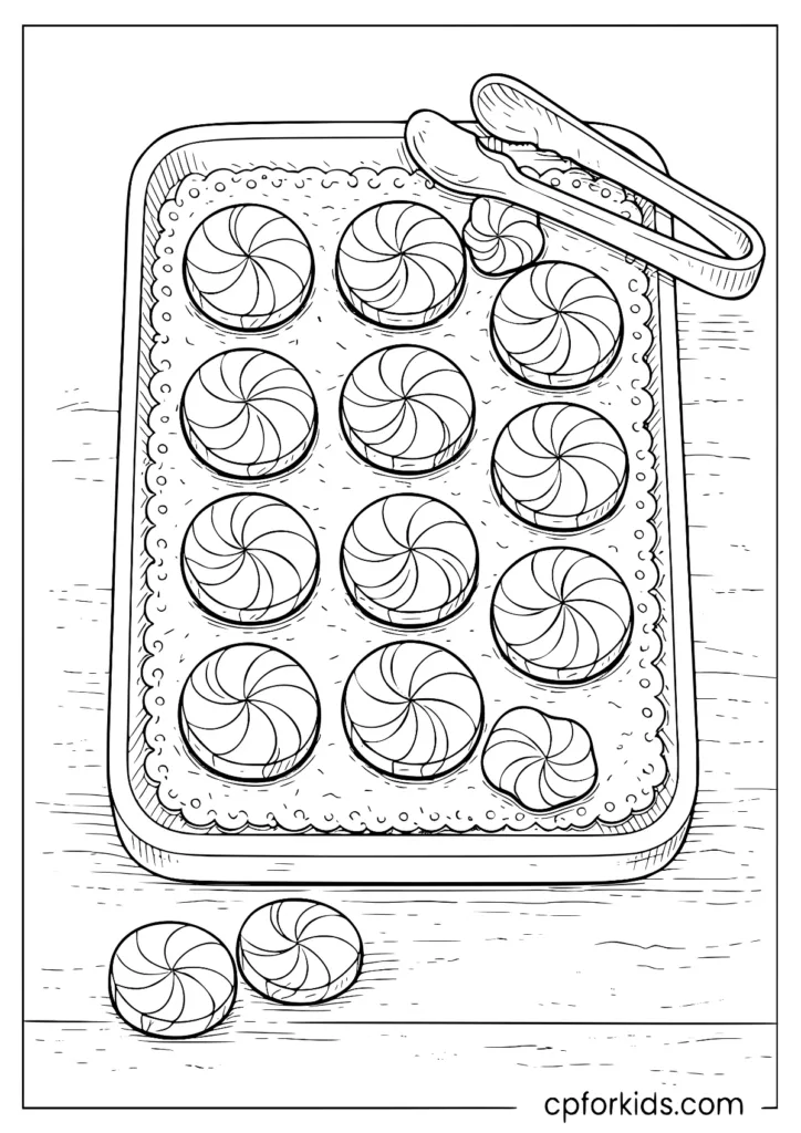Easy peppermint swirl candies arranged neatly