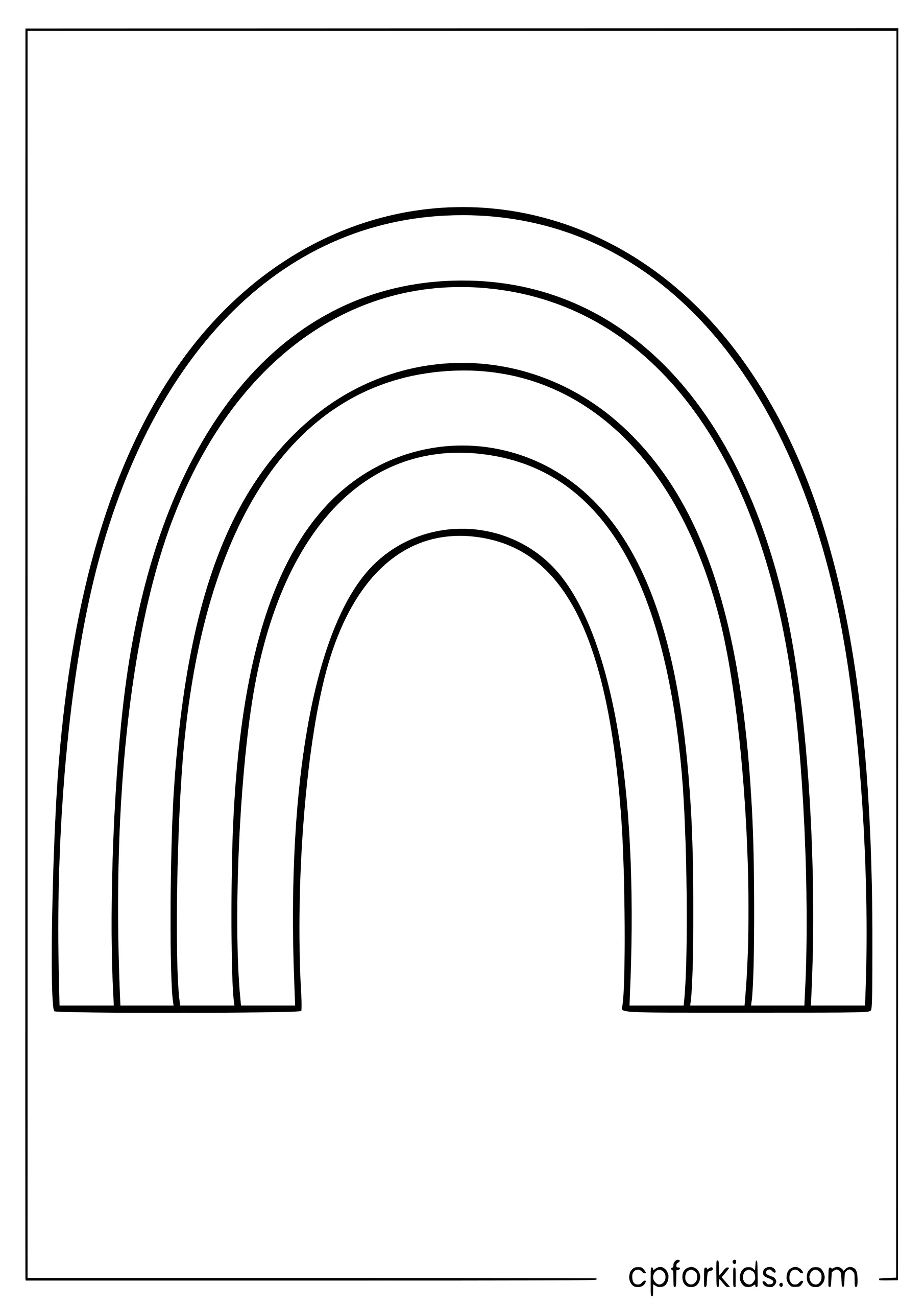 Large plain rainbow arc with bold outlines