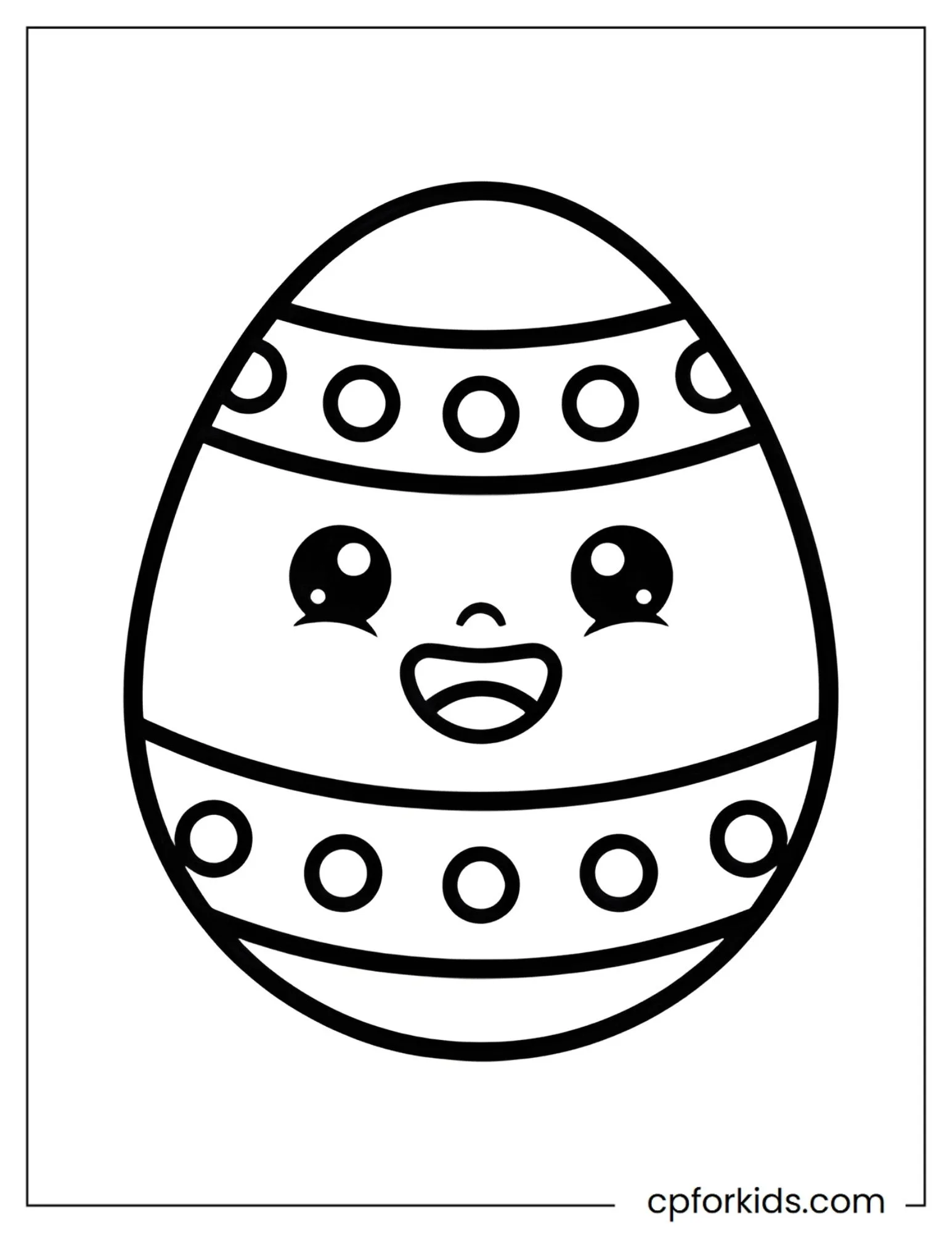 Decorated Easter egg with a smiling face