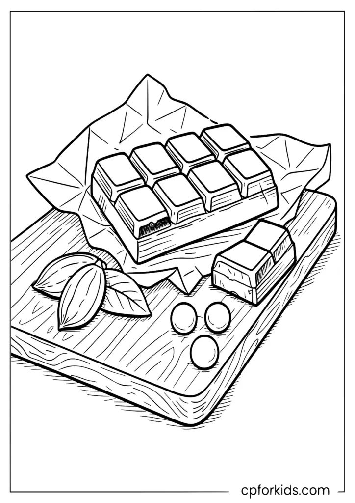 Chocolate bar snapped into chunky pieces