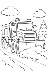 A snow plow clearing snow from a winter road