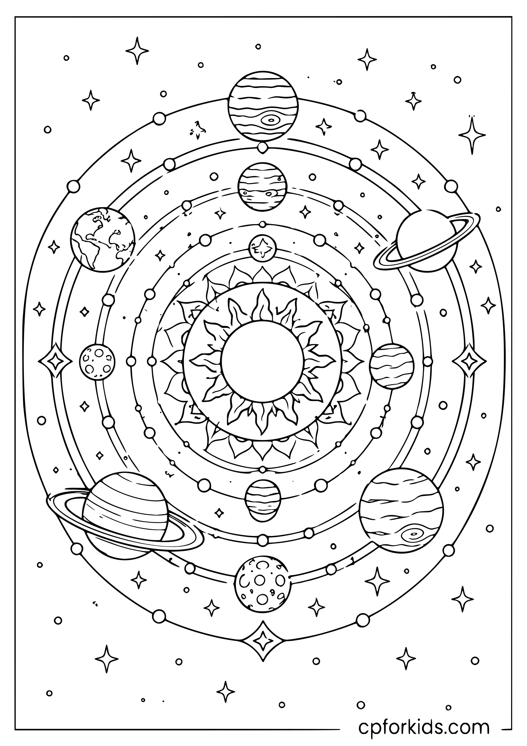 Solar System Mandala Design