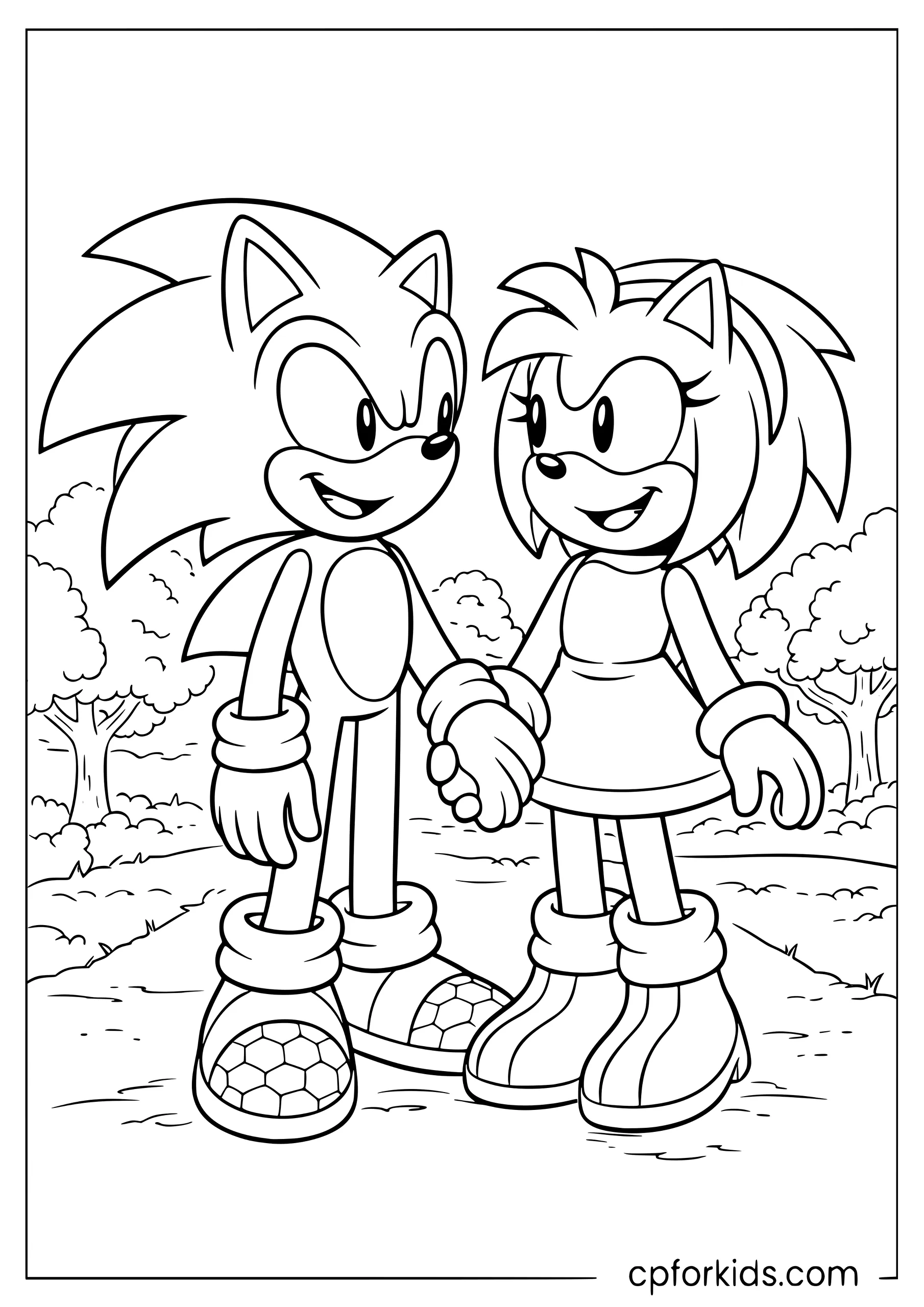 Sonic and Amy Holding Hands