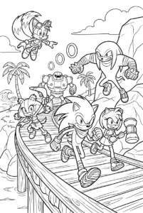 Sonic Boom team racing together across a tropical island