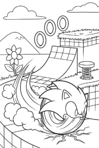Sonic launching forward in a fast Spin Dash toward a ramp