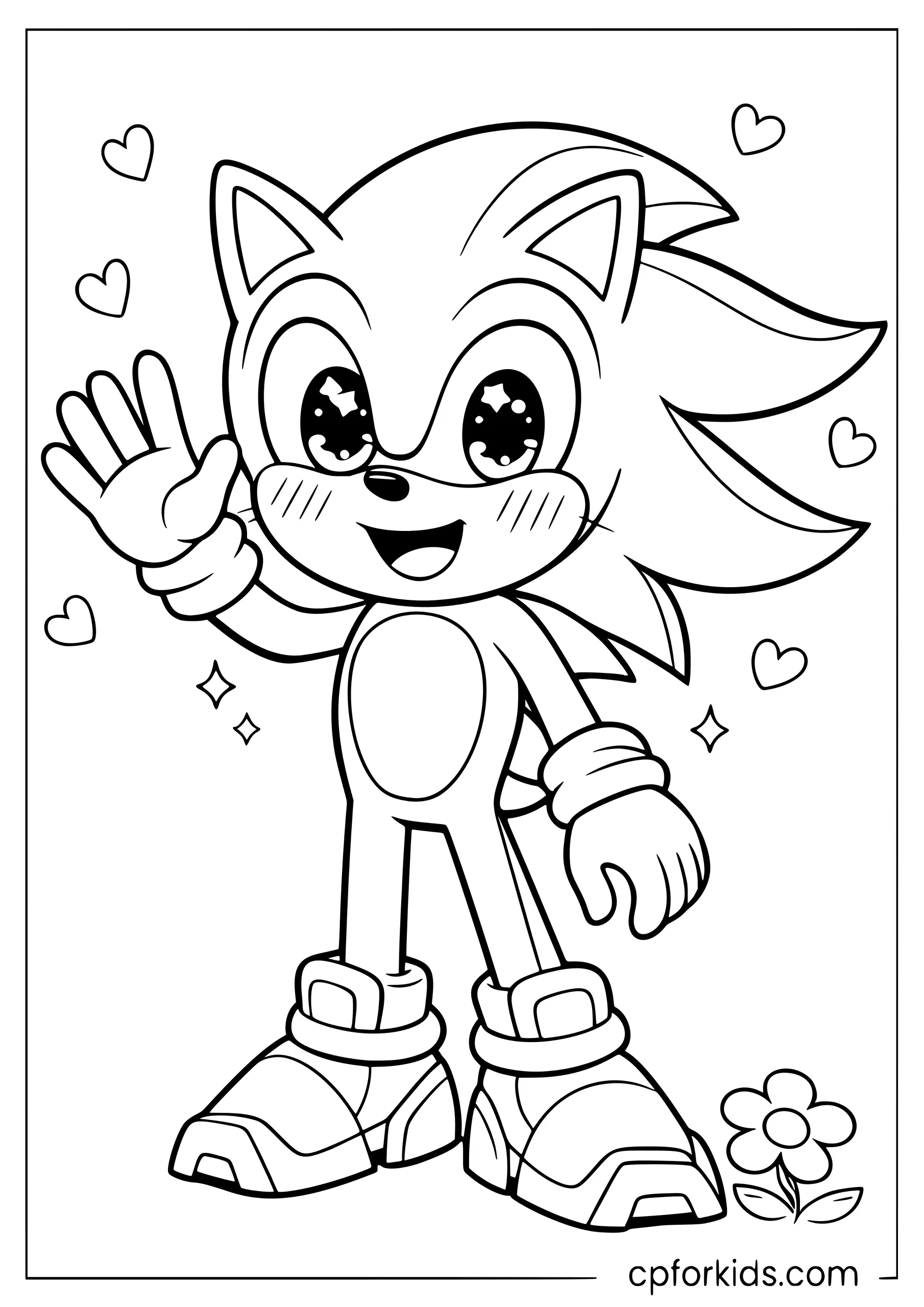 Cute Sonic Waving Hello