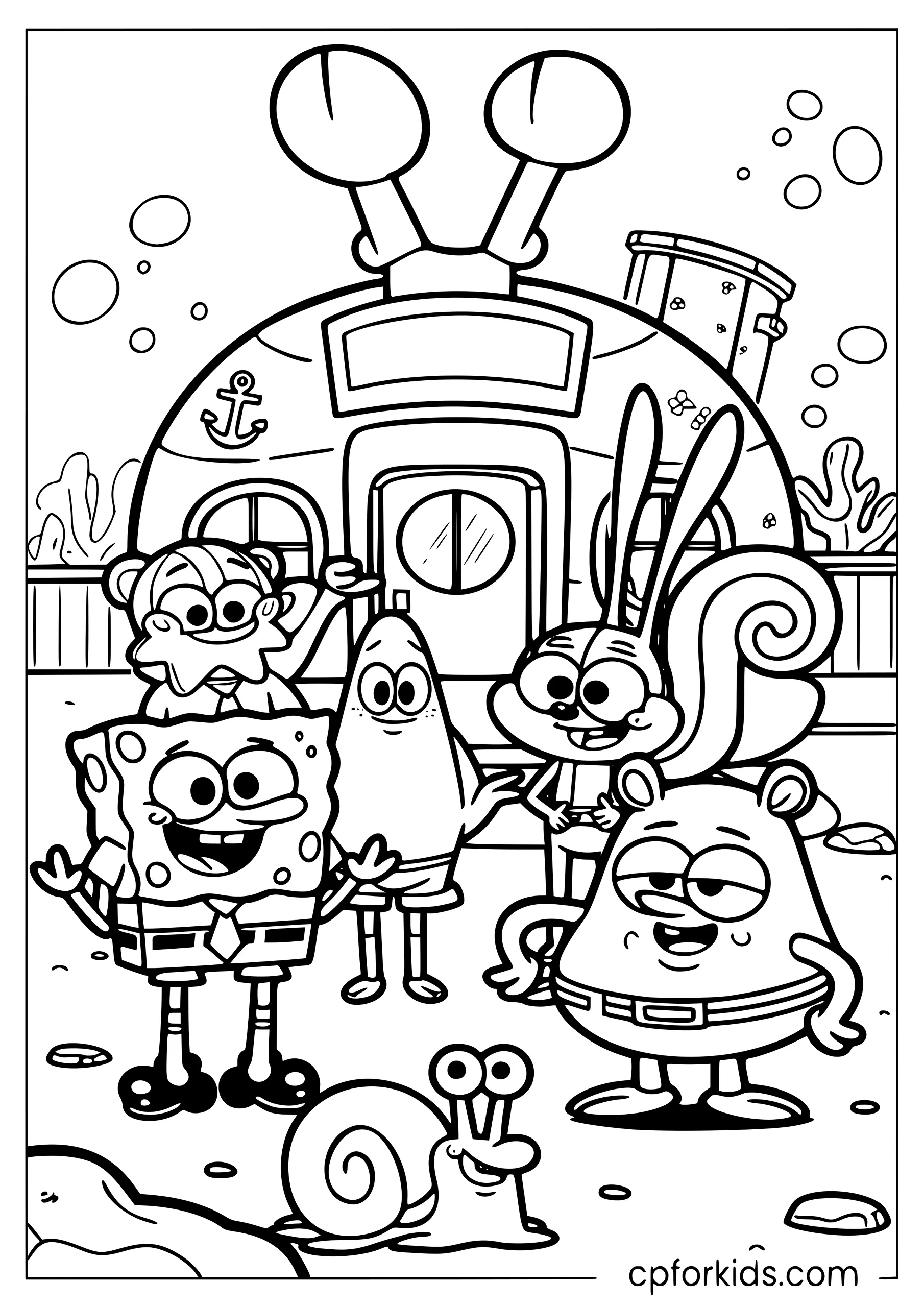 The Full Bikini Bottom Crew