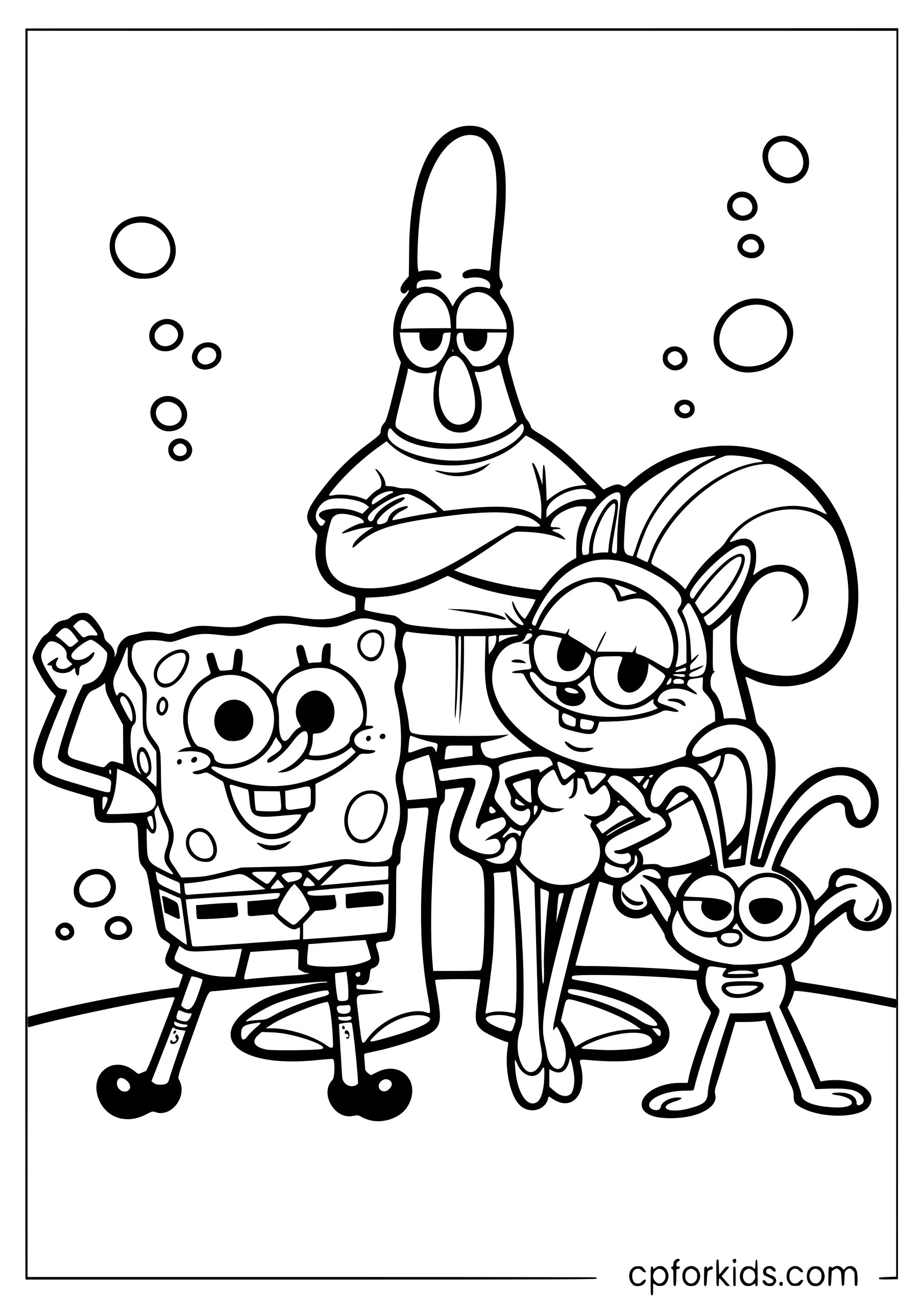 Everyone Posing, Squidward Not Posing