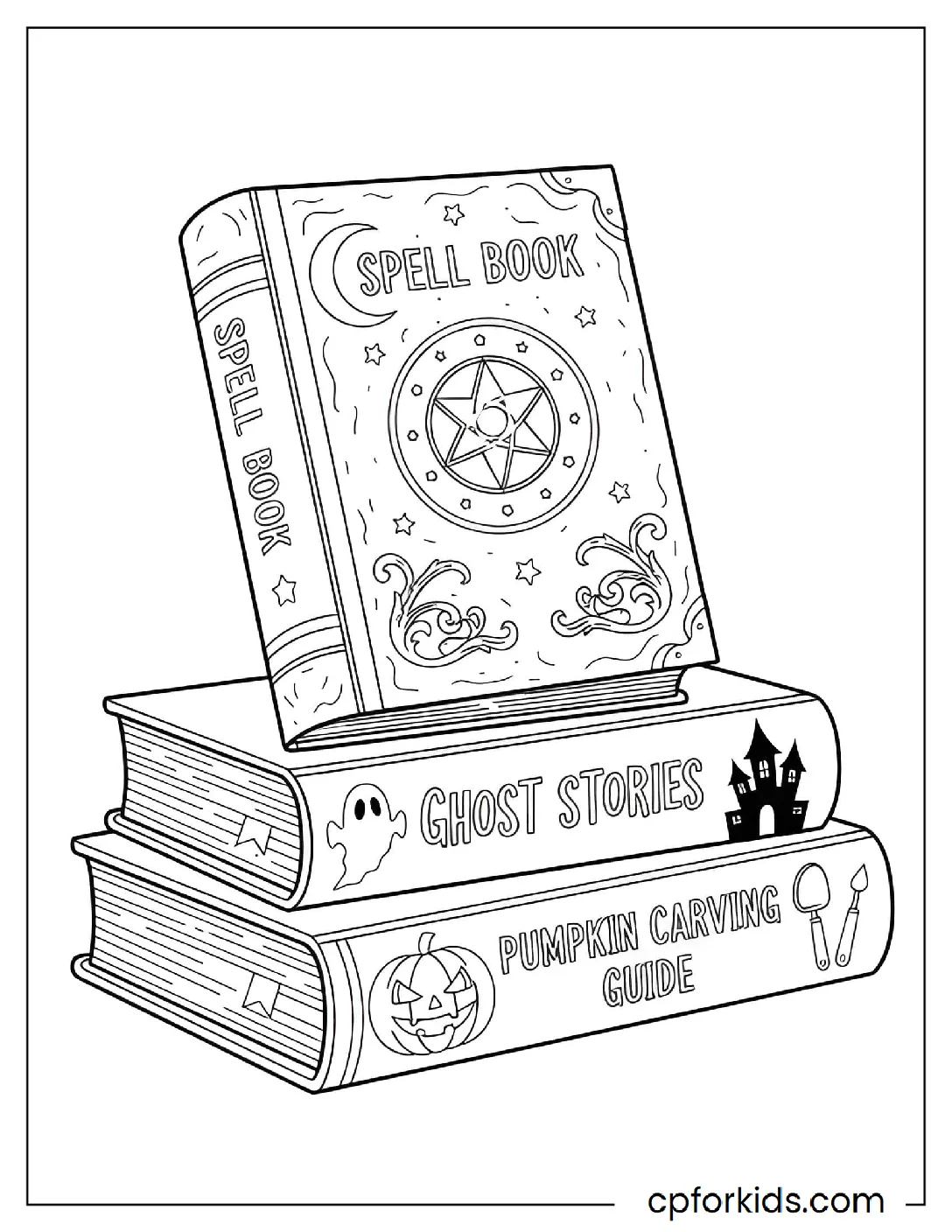 Stack of three Halloween books