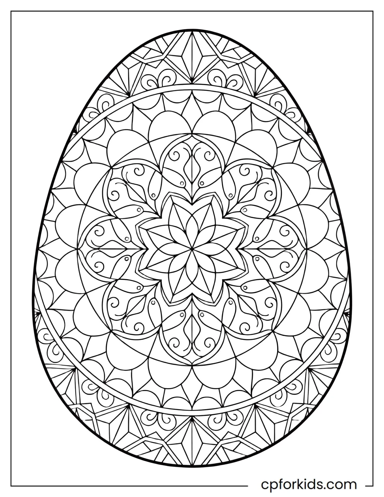 Easter egg with geometric stained glass sections