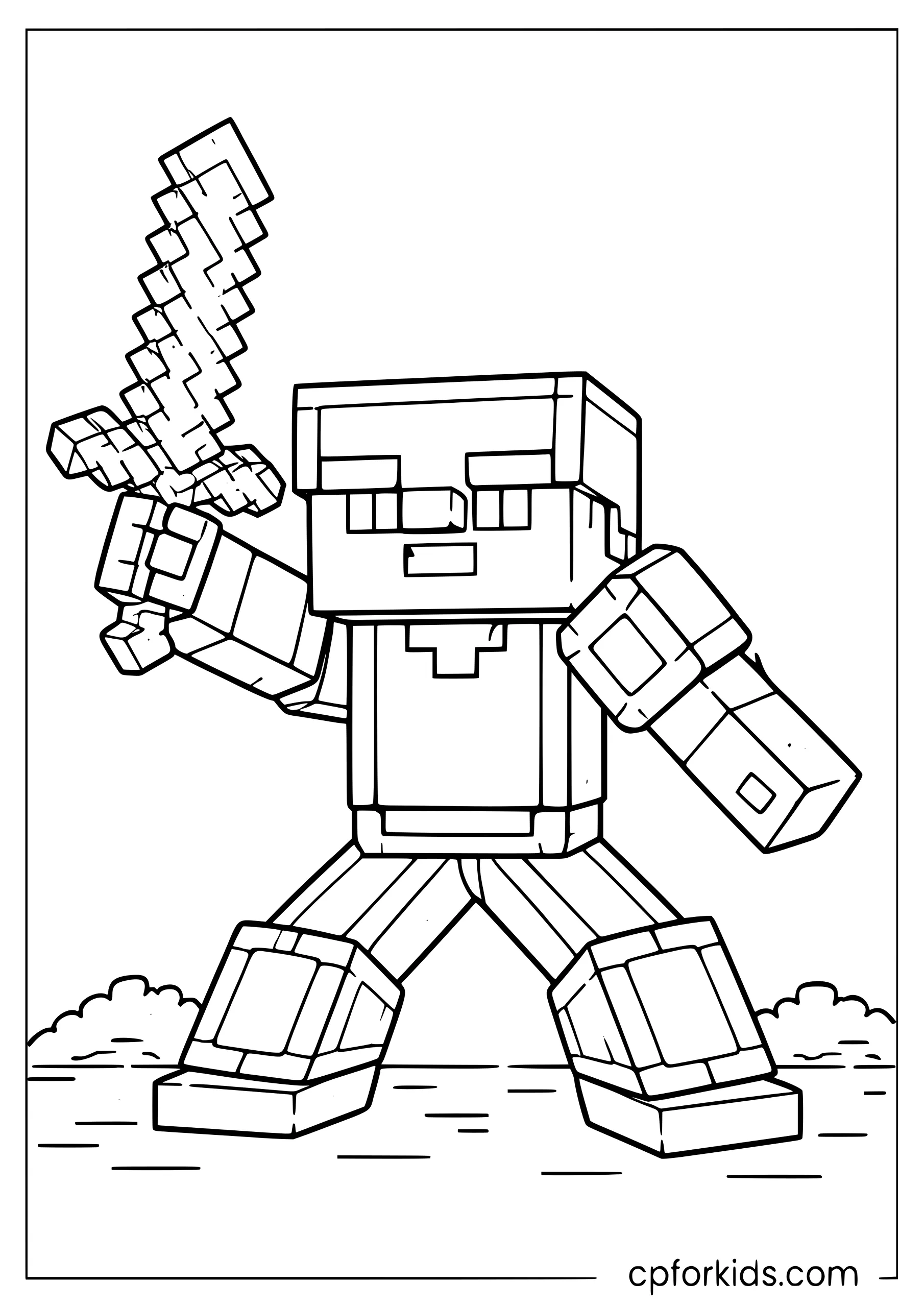 Steve in Full Diamond Armor