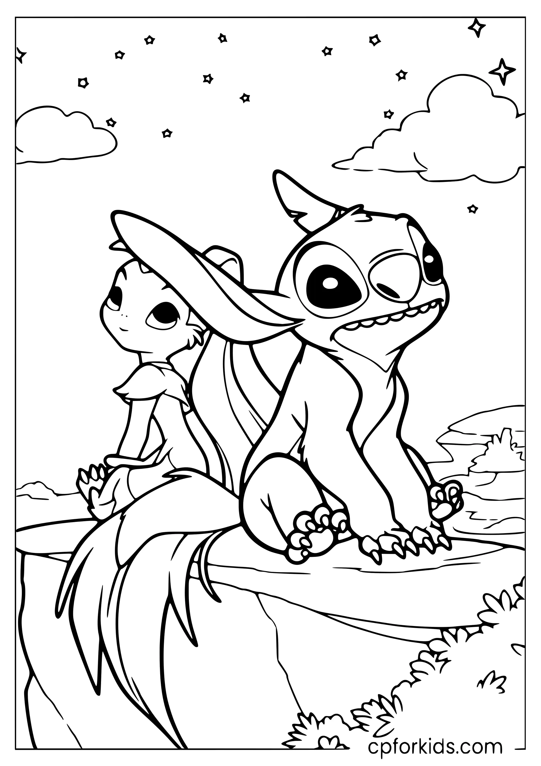 Stitch and Angel Stargazing