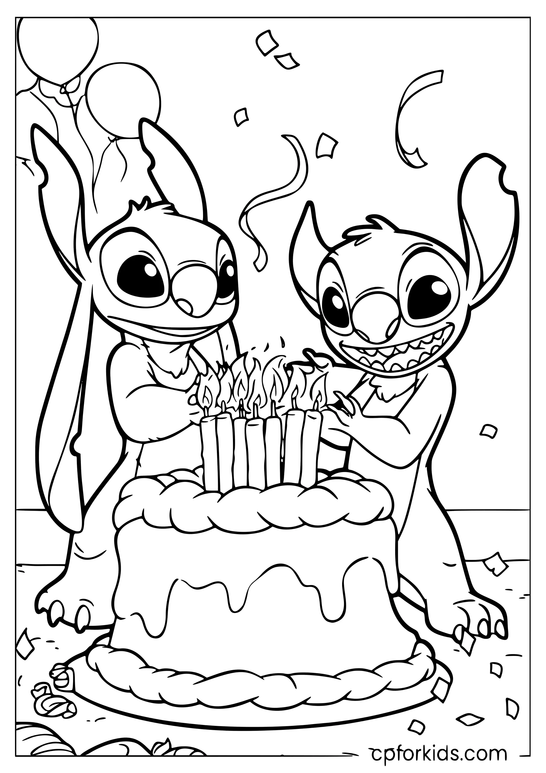 Stitch Blowing Out Candles