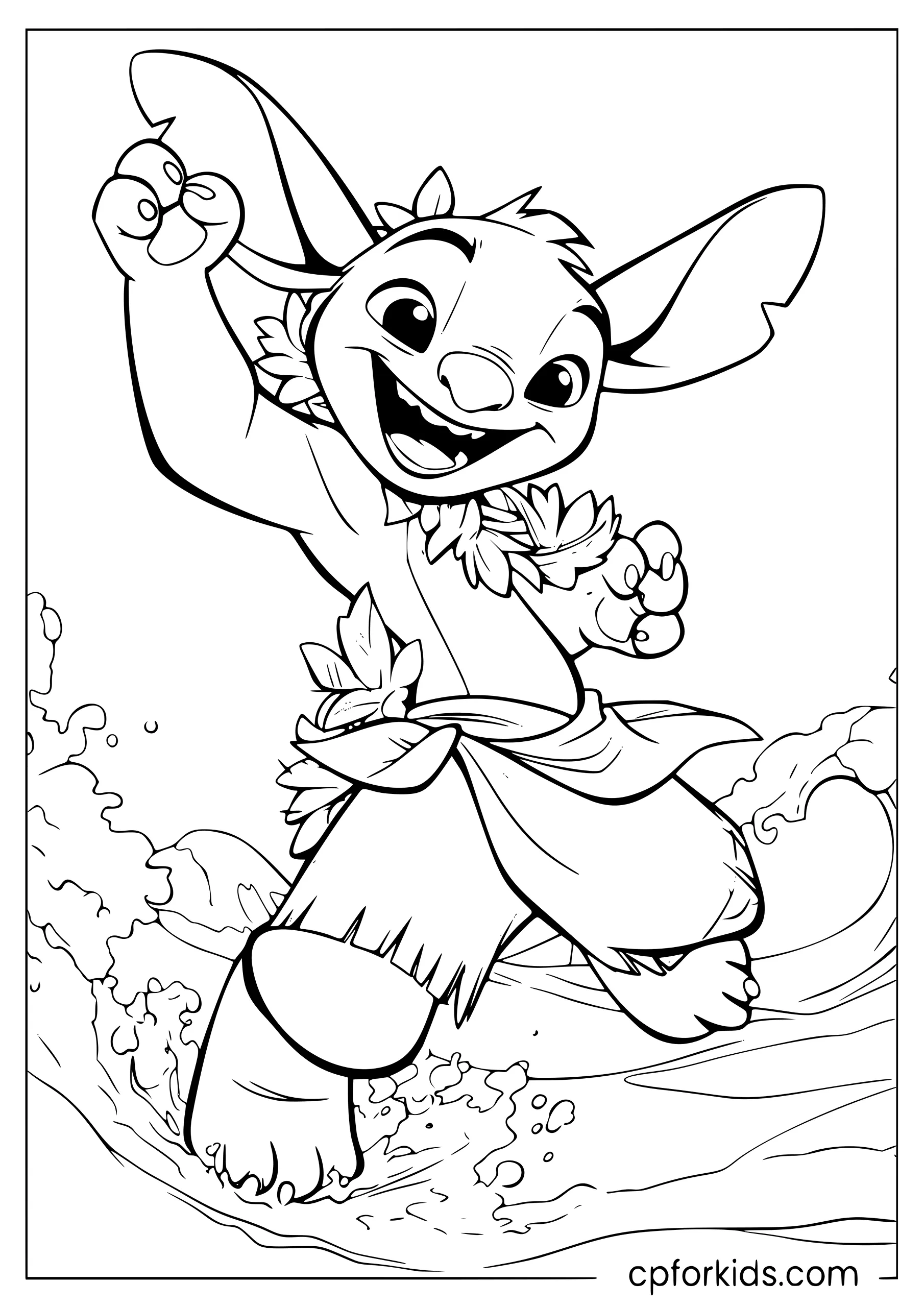 Detailed Stitch Ocean Scene