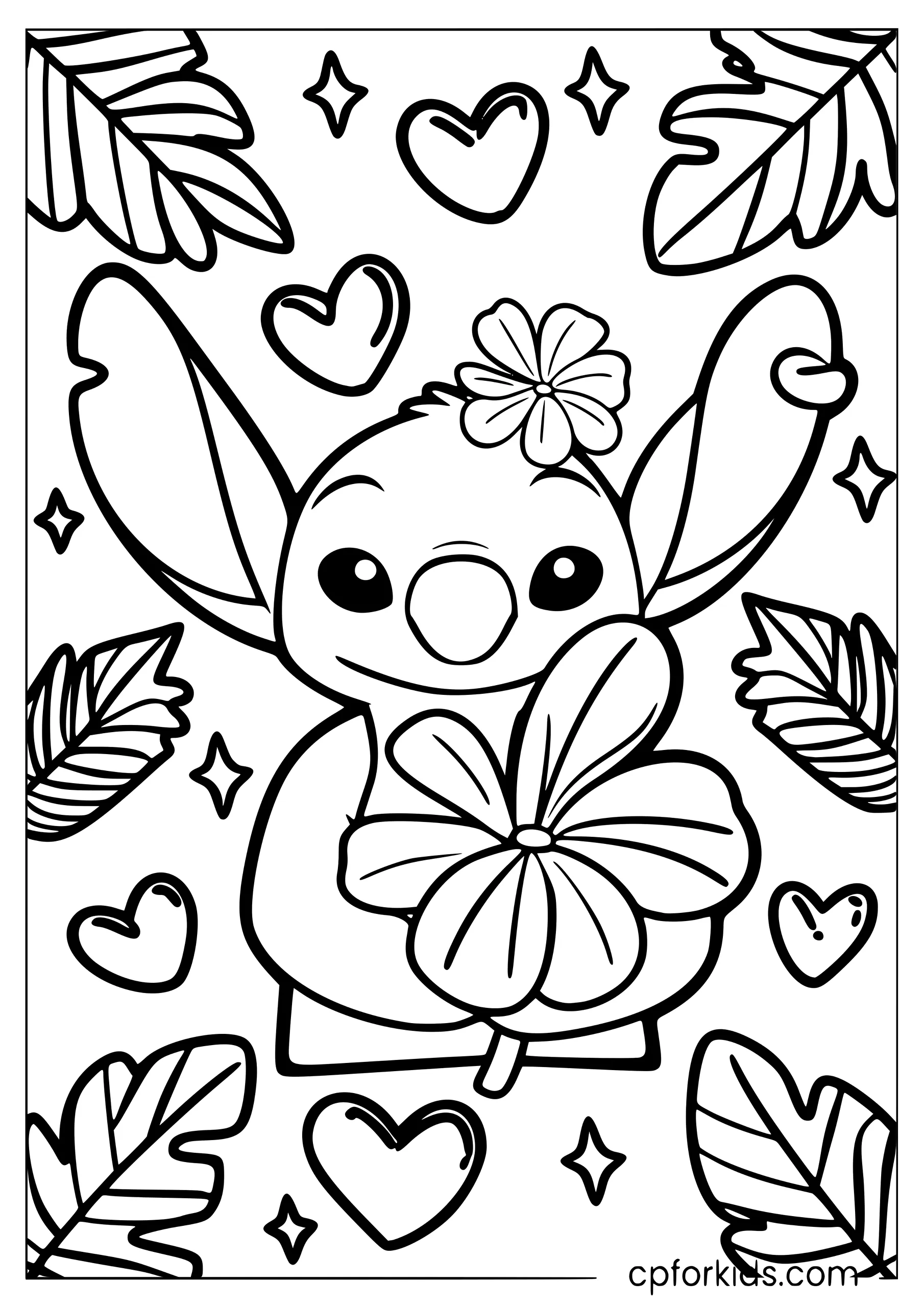 Stitch Brings a Flower
