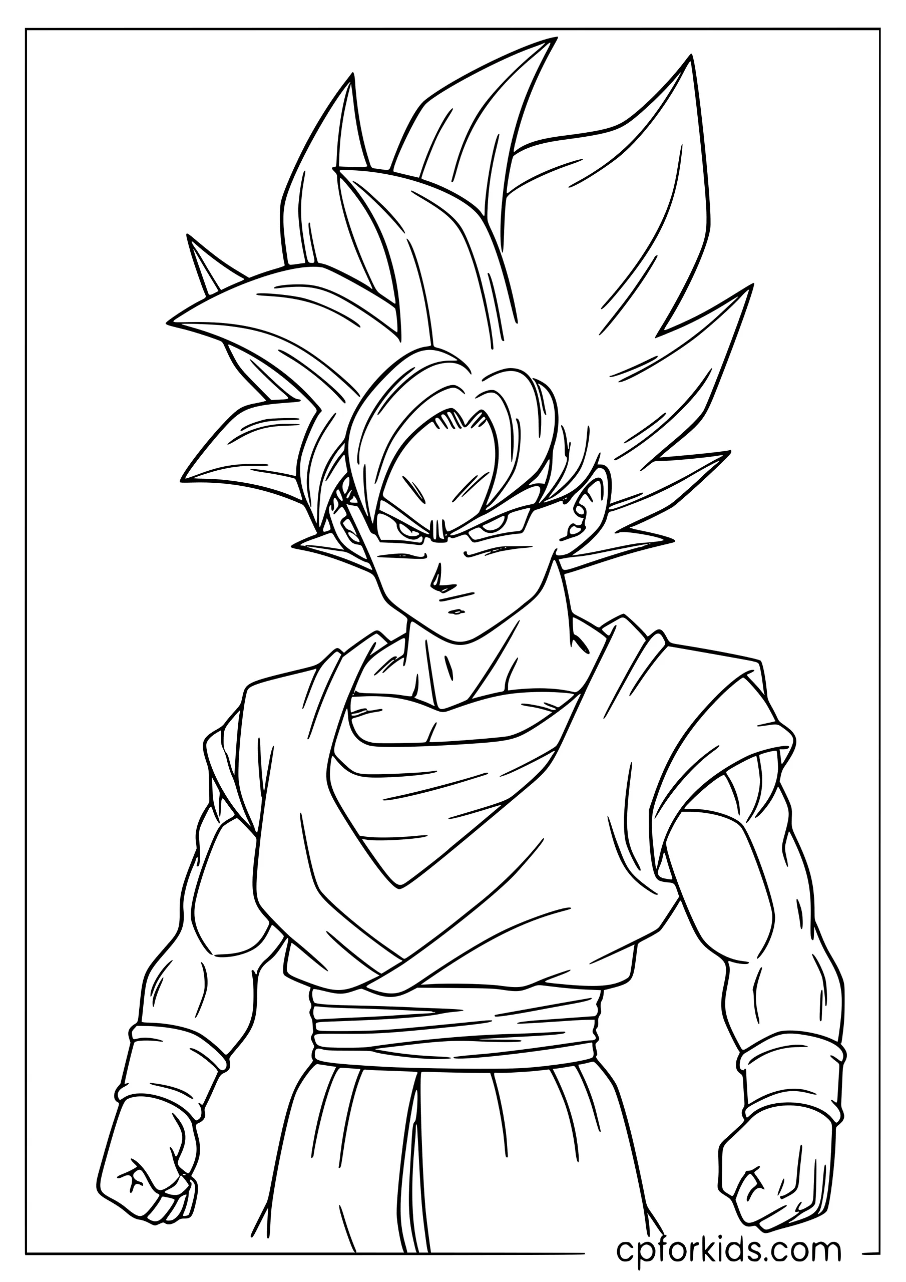 Super Saiyan Goku Coloring Page