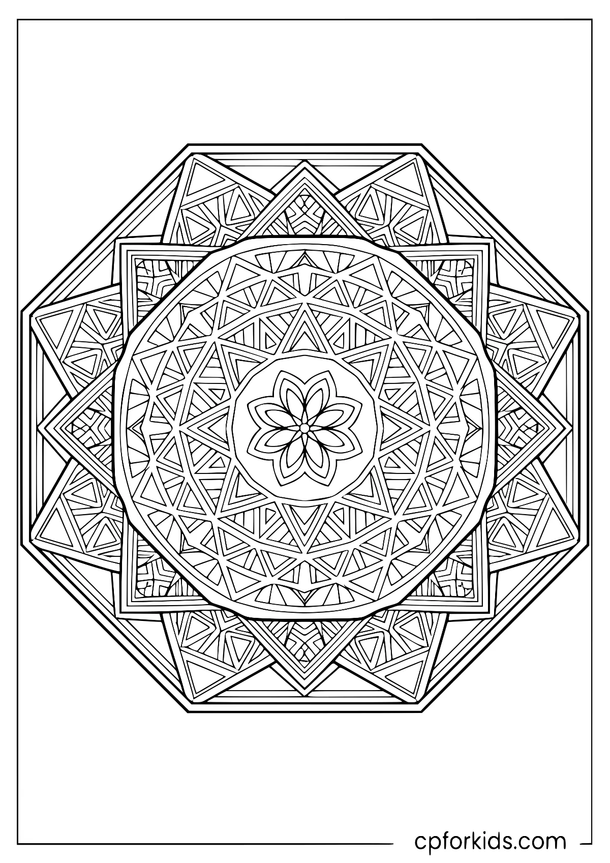 Clean symmetrical shapes forming a balanced geometric mandala
