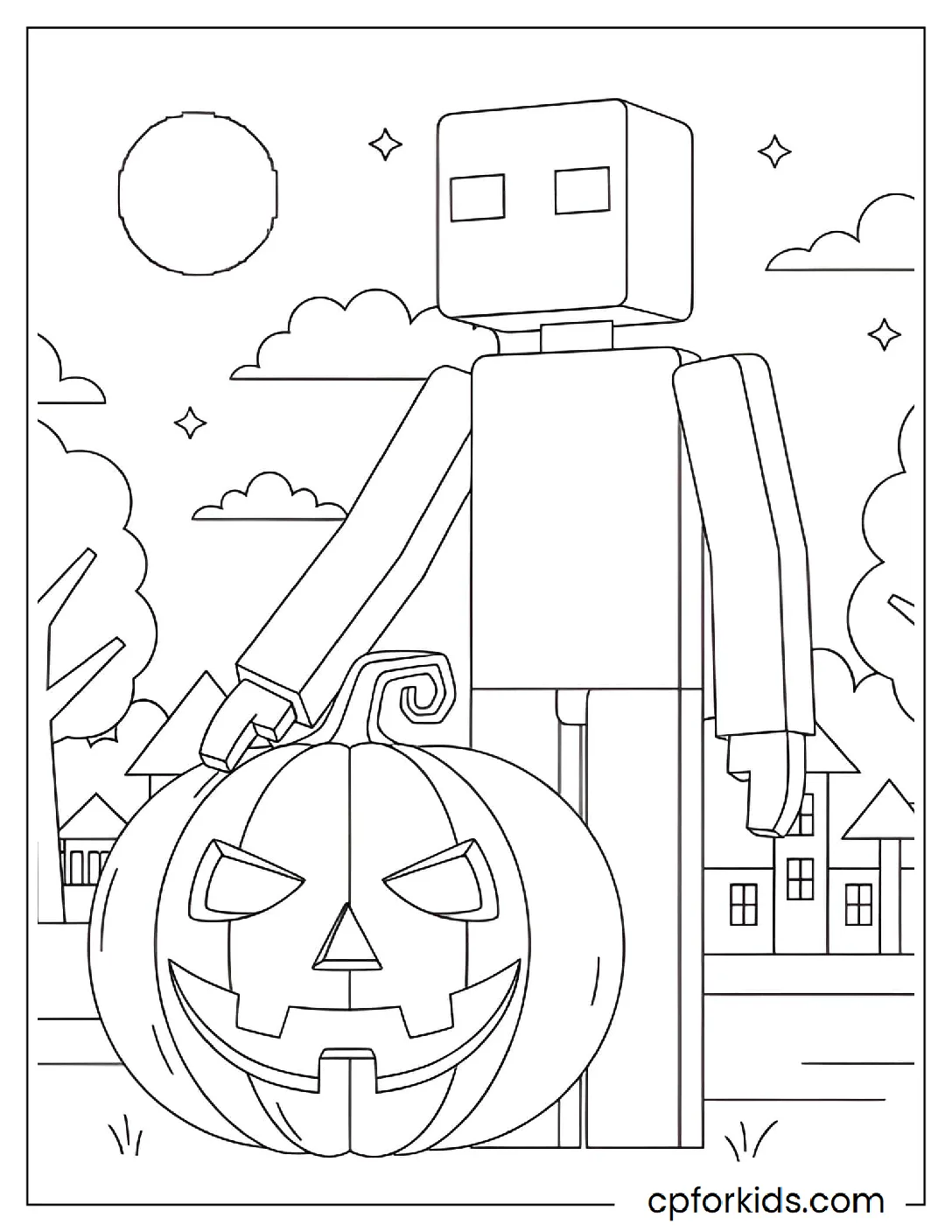 Tall blocky figure with a pixelated face