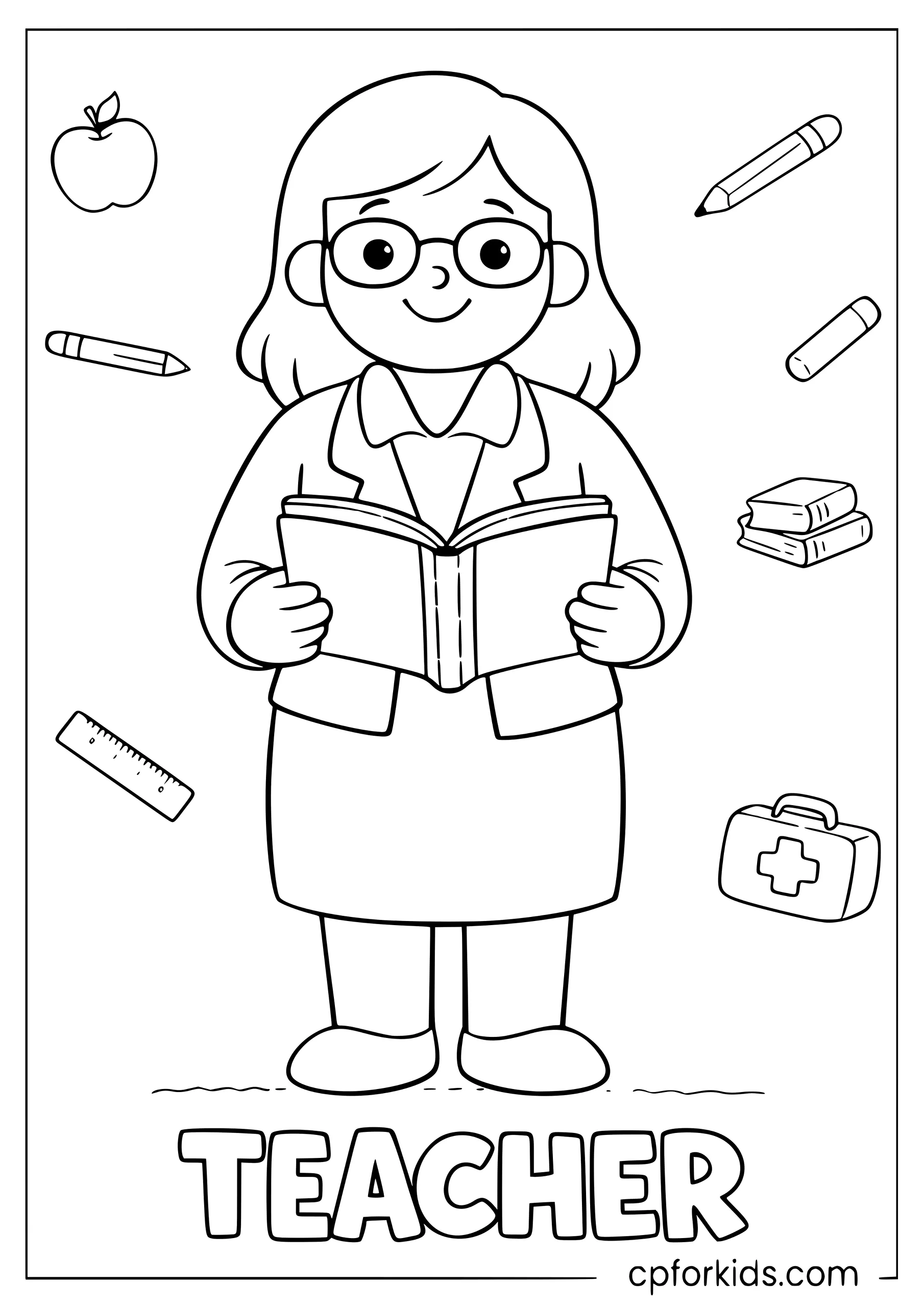 Teacher Holding an Apple