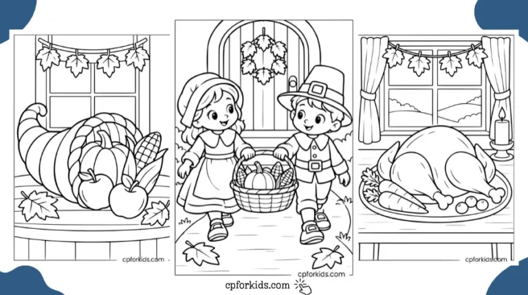 Thanksgiving coloring pages feature image